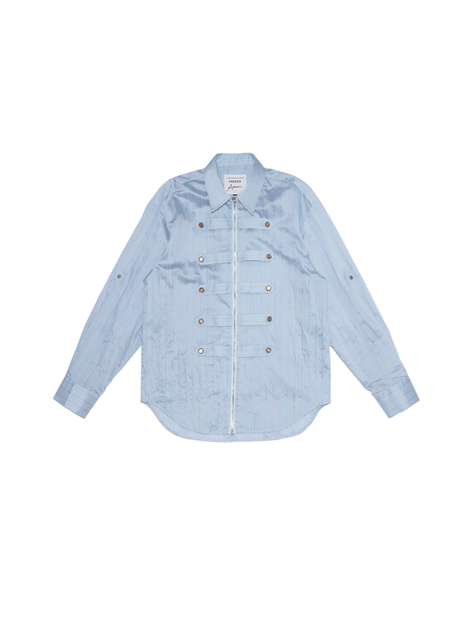ASSEEN Metallic Thread Coin Button Shirt