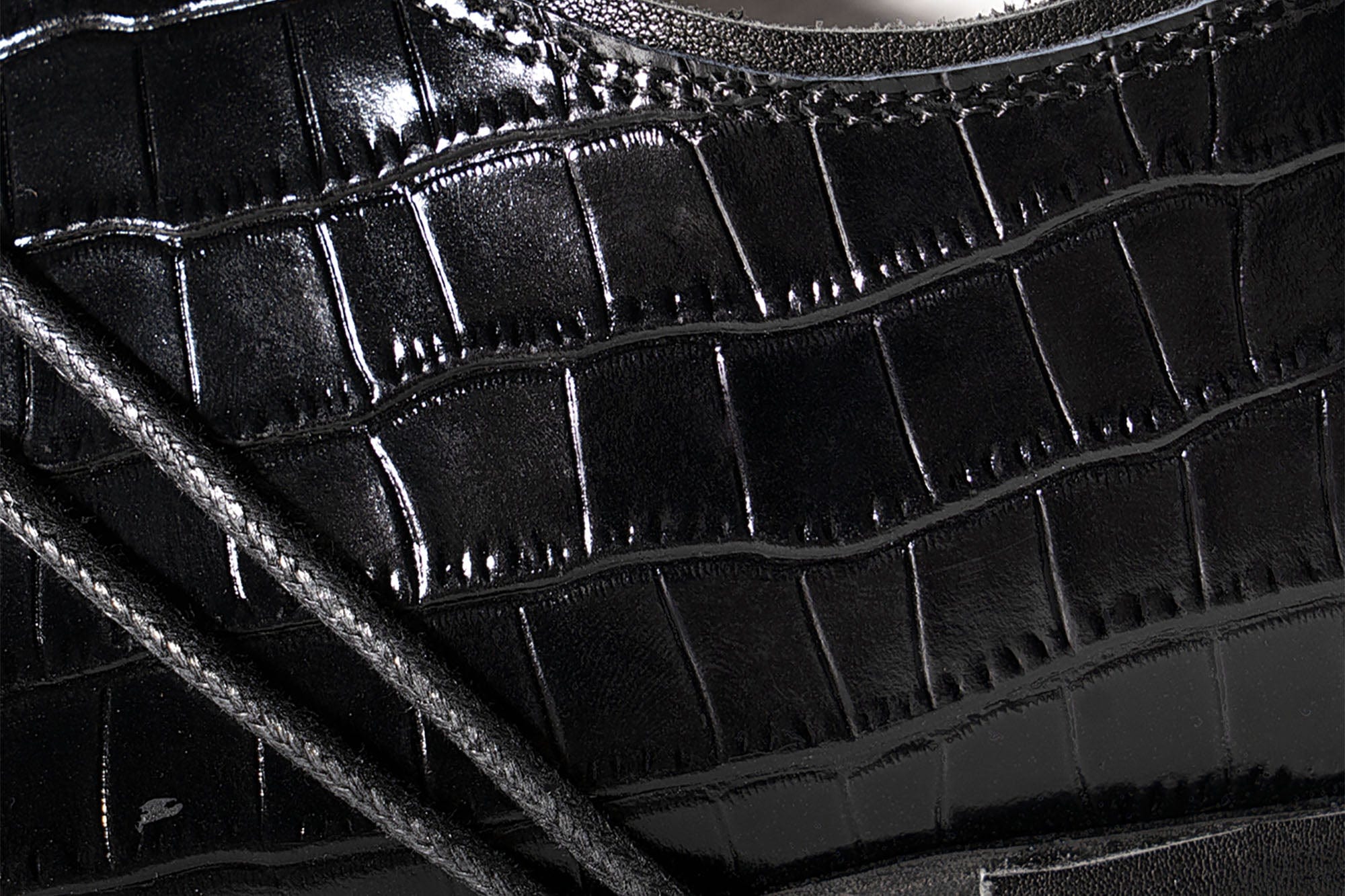 REWRITE Croc-Embossed Square-Toe Derby Shoes, premium urban and streetwear designers apparel on PROJECTISR.com, REWRITE