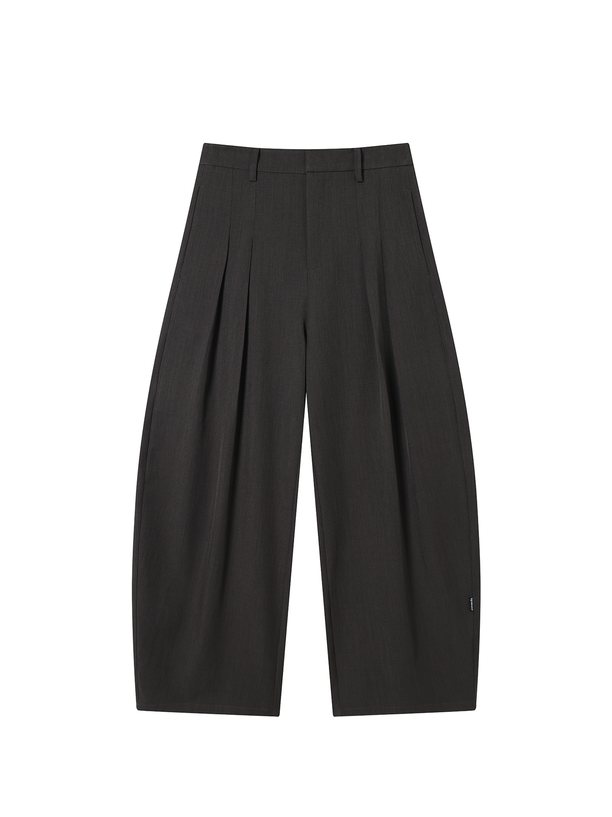 TGNS Pleated Curved Wide-Leg Trousers