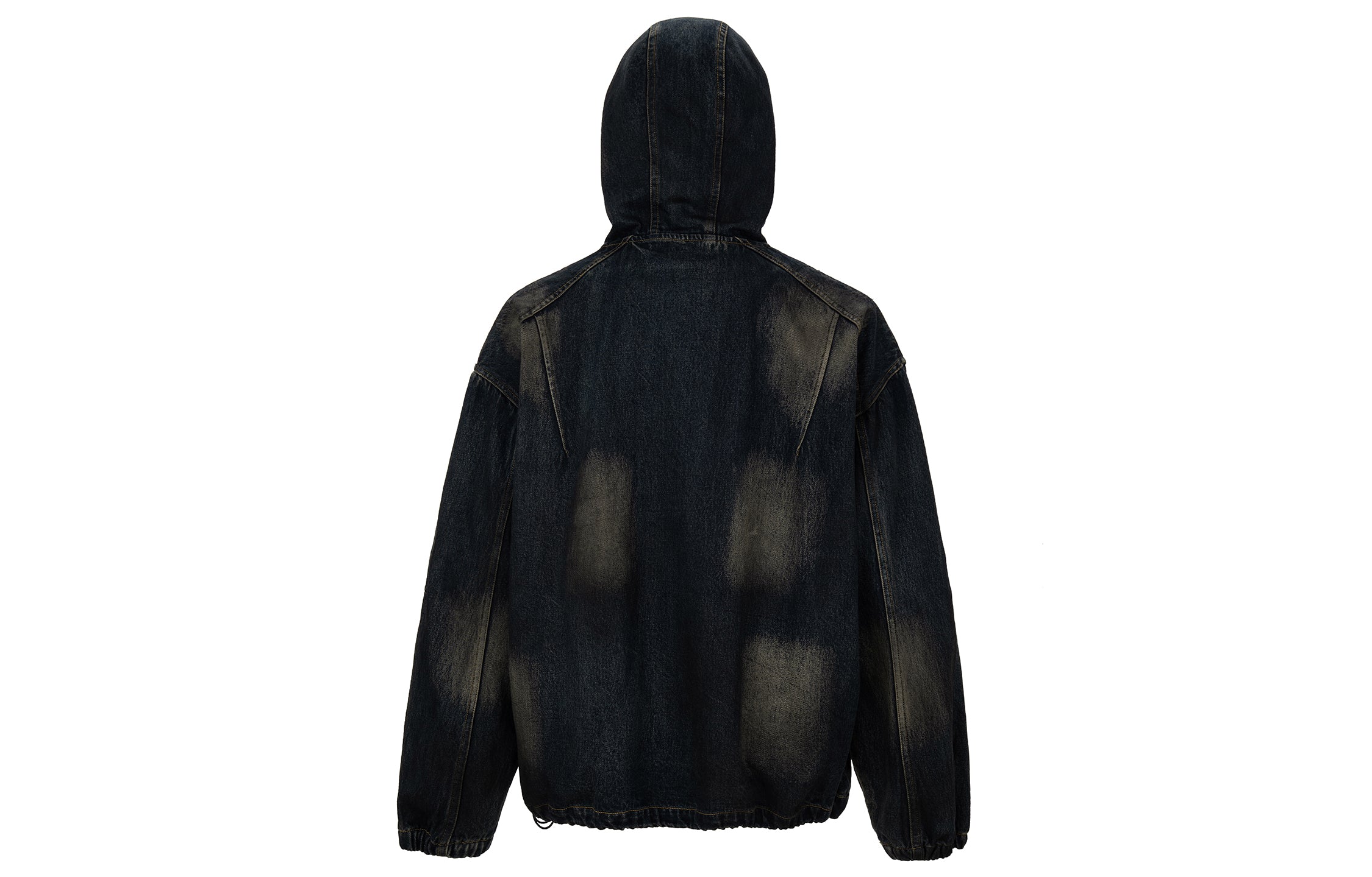F2CE Washed Paneled Denim Hooded Jacket