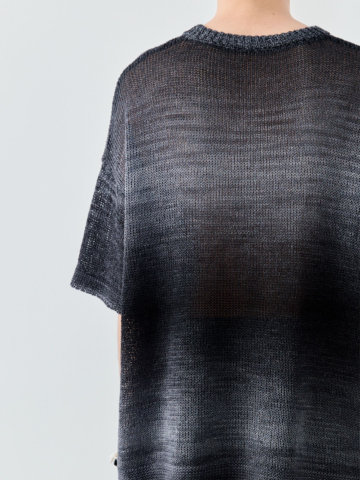 GRAINMUSTARD Gradient Open-Knit Paper-Yarn Tee