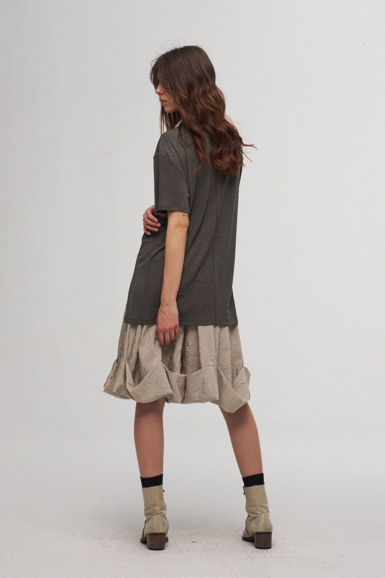 ILNya Nieternite Nifutur Asymmetrical Layered Spliced T-Shirt, premium urban and streetwear designers apparel on PROJECTISR.com, ILNya Nieternite Nifutur
