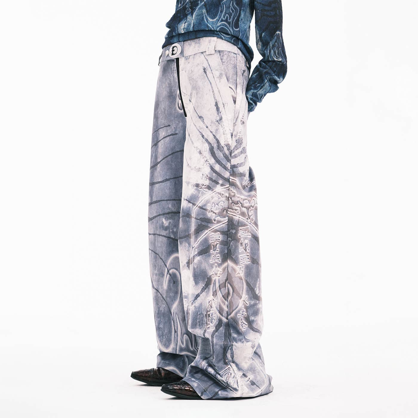 EMBRYO Modern Totem Wide-Leg Pants, premium urban and streetwear designers apparel on PROJECTISR.com, EMBRYO