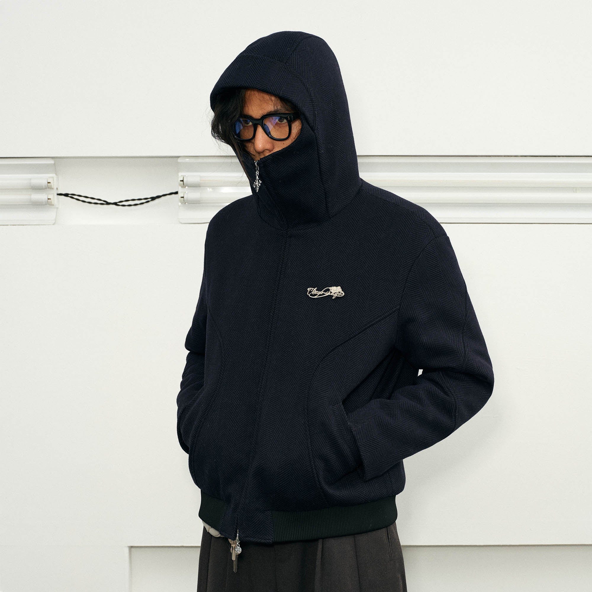 KREATE Herringbone Hooded Jacket, premium urban and streetwear designers apparel on PROJECTISR.com, KREATE