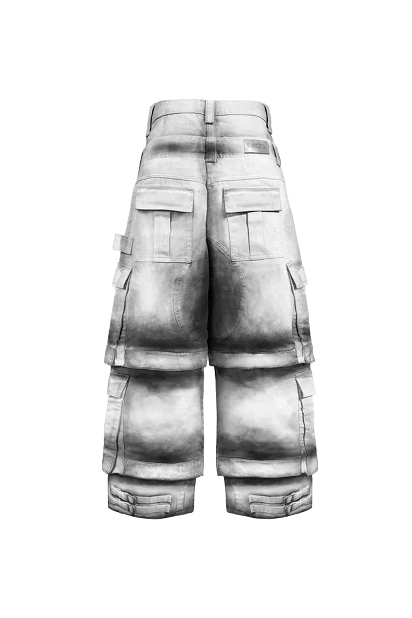 TECNINEGROUP Washed Detachable Reflective Firefighter Cargo Pants White