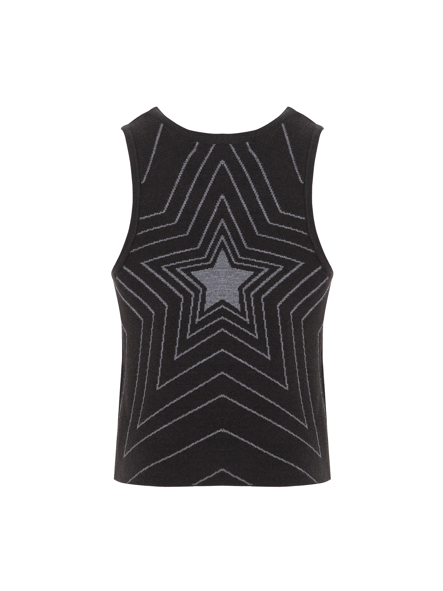 CYCYCY Retro Star Intarsia Knit Vest