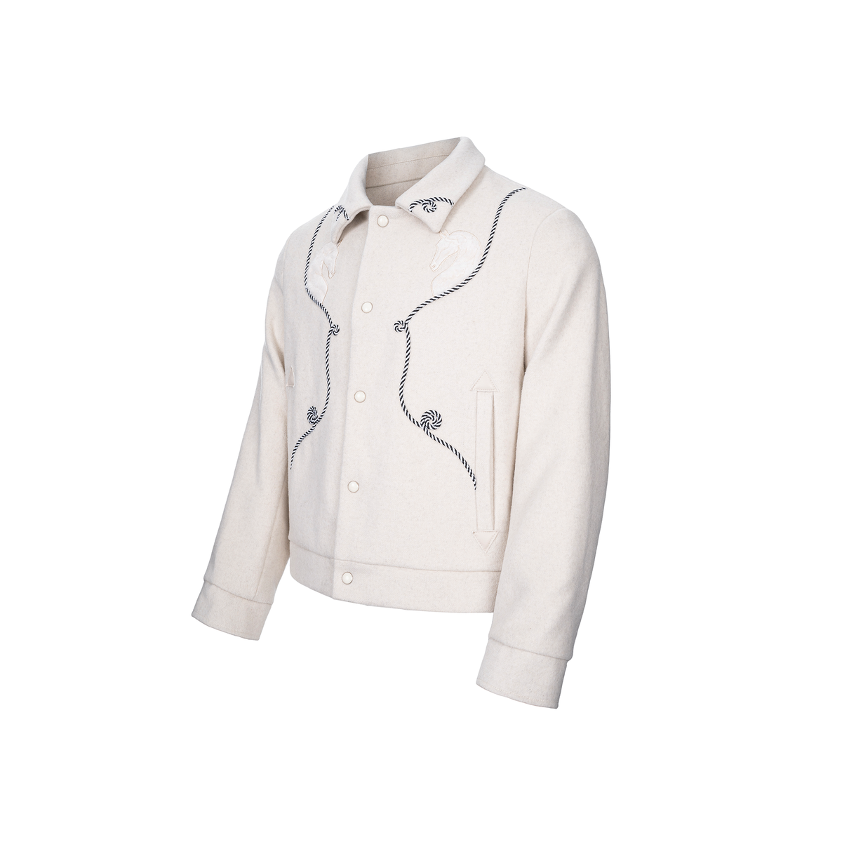 CATSSTAC Rope-Embroidered Wool-Blend Oversized Jacket