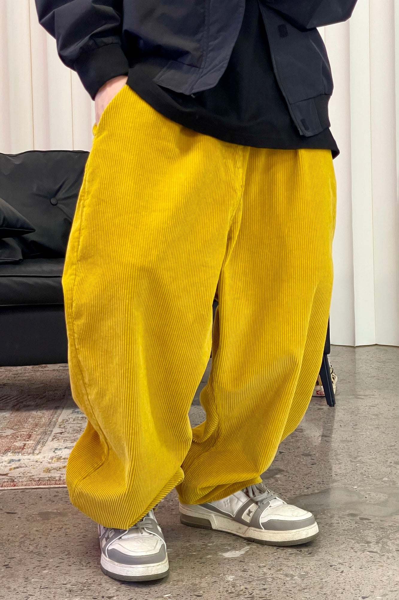ME DA IGUAL Corduroy Pleated Wide-Leg Trousers