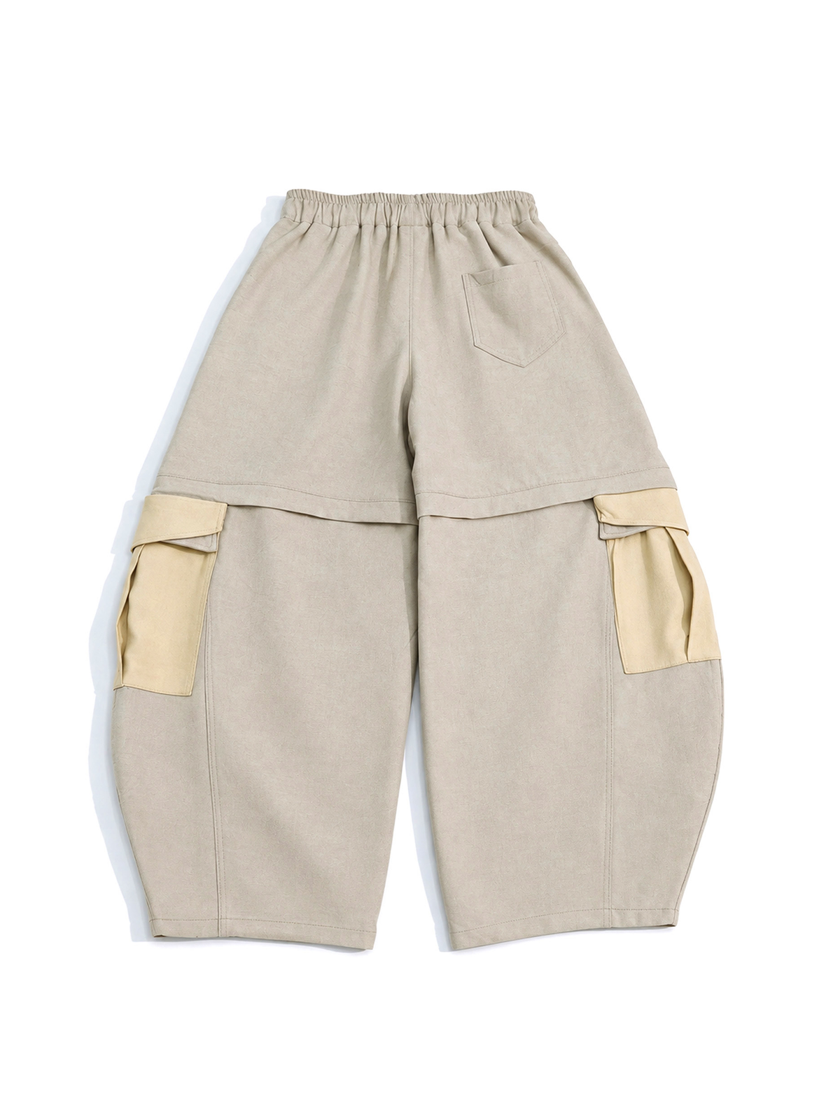 UUCSCC Spliced Large-Pocket Wide-Leg Curved Pants
