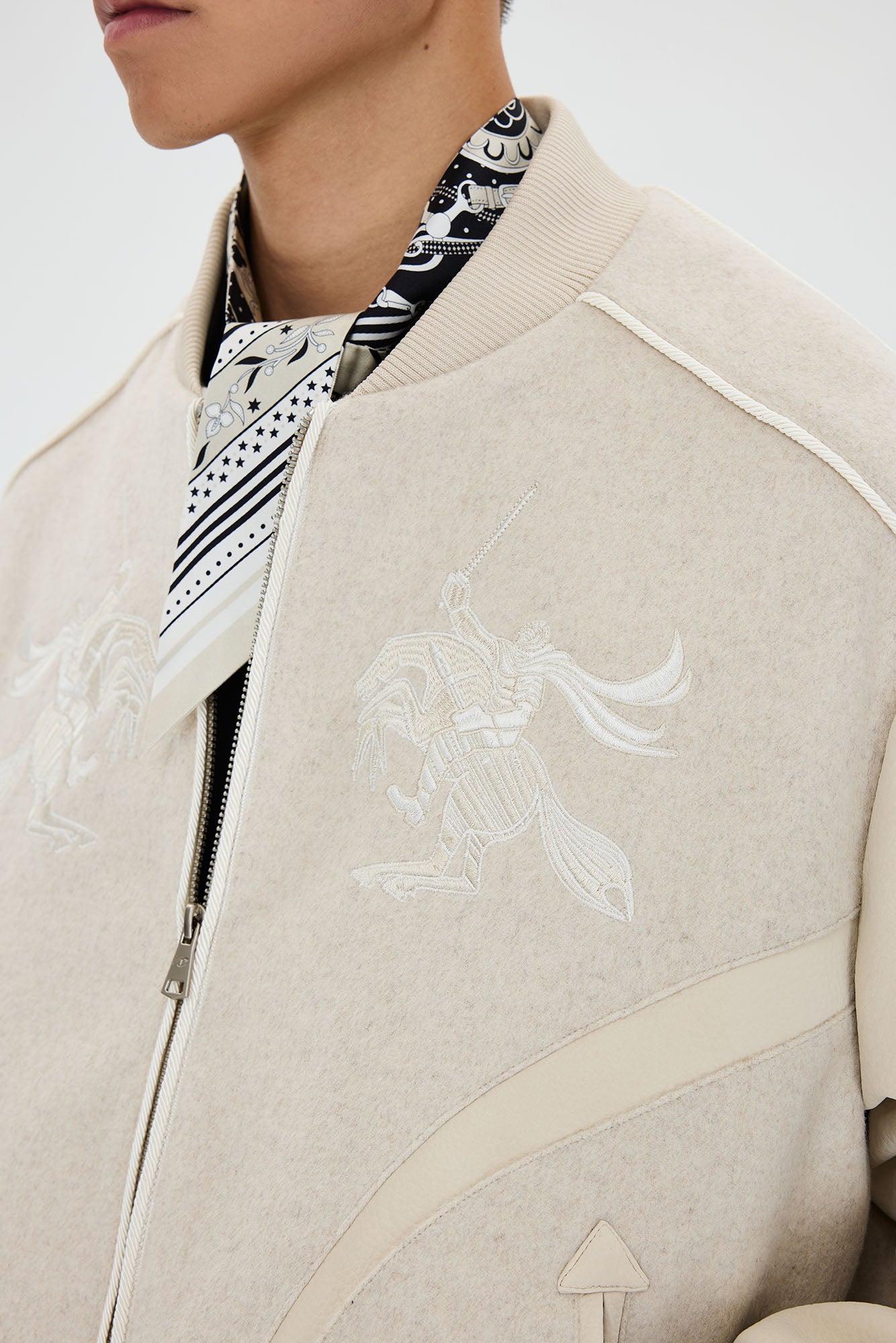 CATSSTAC Warrior Embroidered Panel Bomber Jacket, premium urban and streetwear designers apparel on PROJECTISR.com, CATSSTAC