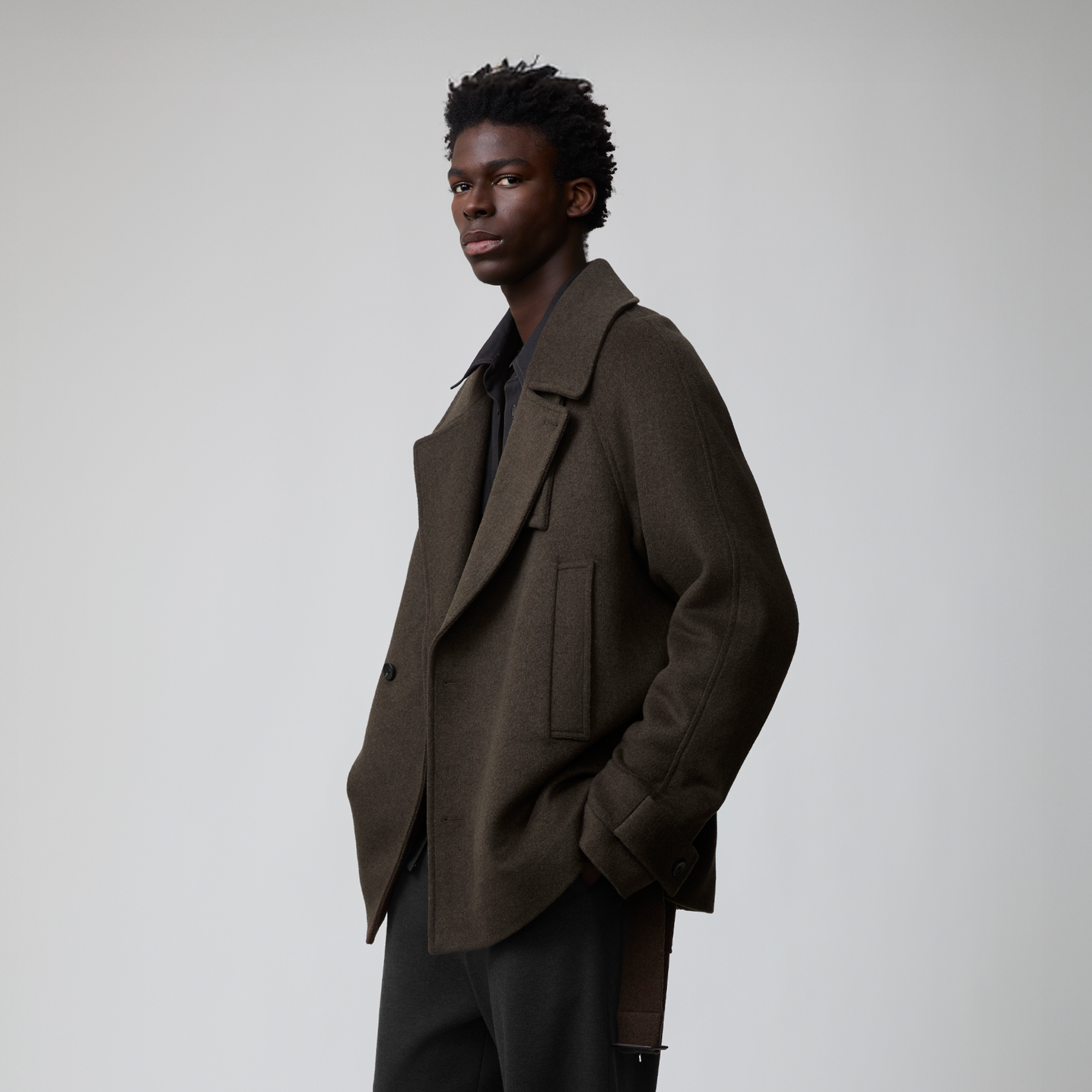 OPICLOTH Double-Breasted Belted Wool-Blend Coat, premium urban and streetwear designers apparel on PROJECTISR.com, OPICLOTH