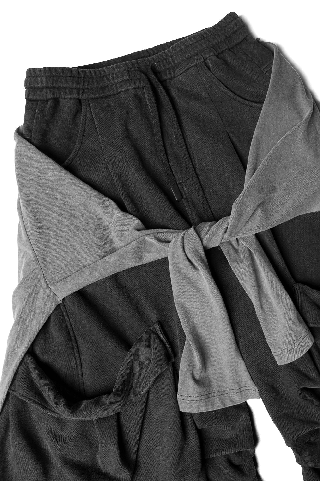 RELABEL Detachable Drape Multi-Pocket Drawstring Shorts, premium urban and streetwear designers apparel on PROJECTISR.com, RELABEL
