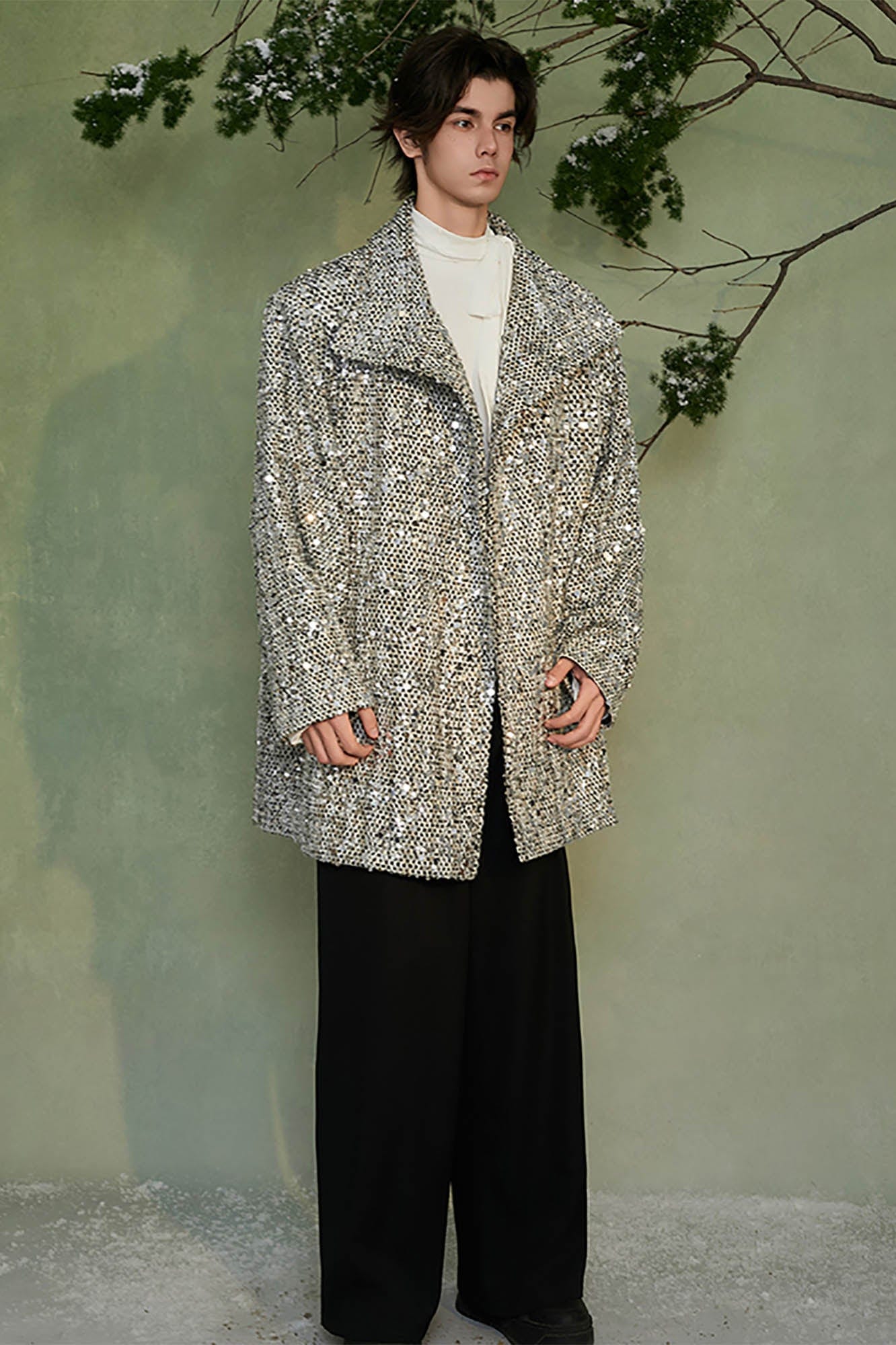 JIECHI Star Frost Layered Cape Coat, premium urban and streetwear designers apparel on PROJECTISR.com, JIECHI