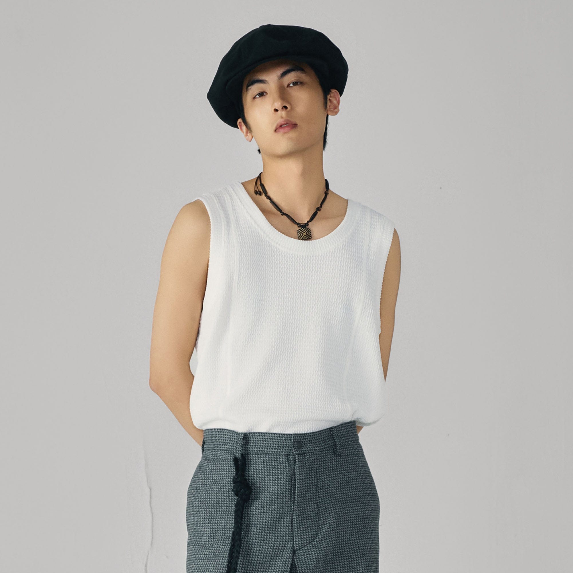 GONGHE REPUB Wavy Ribbed Vest, premium urban and streetwear designers apparel on PROJECTISR.com, GONGHE REPUB