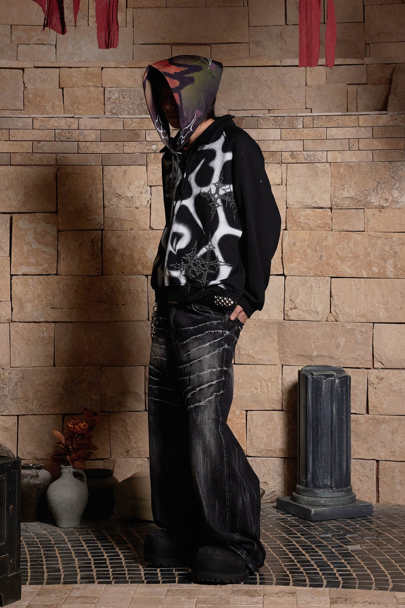 DND4DES Abstract Graffiti Headscarf, premium urban and streetwear designers apparel on PROJECTISR.com, DND4DES