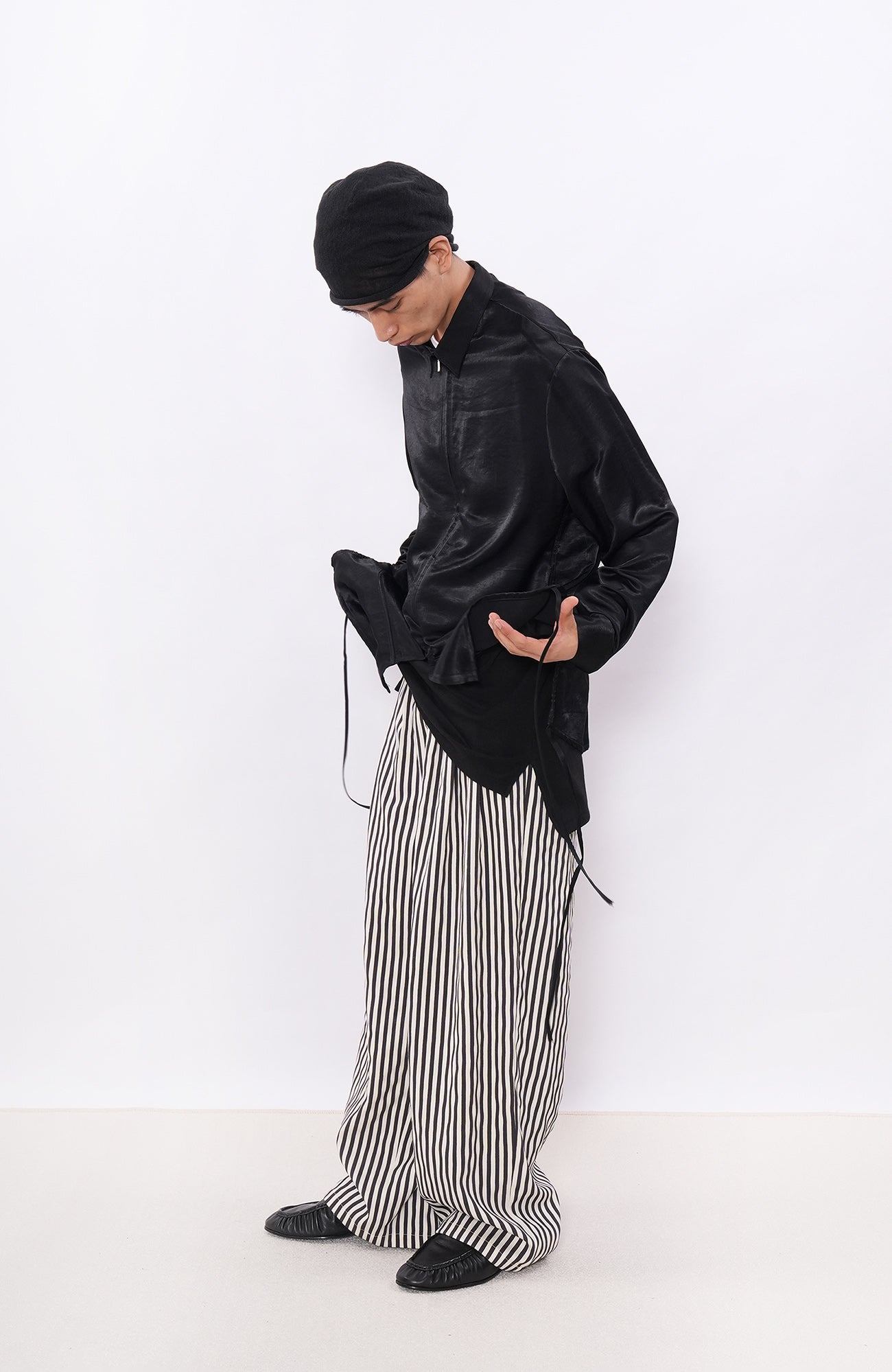 7440 37 1 Retro Contrast-Stripe Pleat Pants, premium urban and streetwear designers apparel on PROJECTISR.com, 7440 37 1