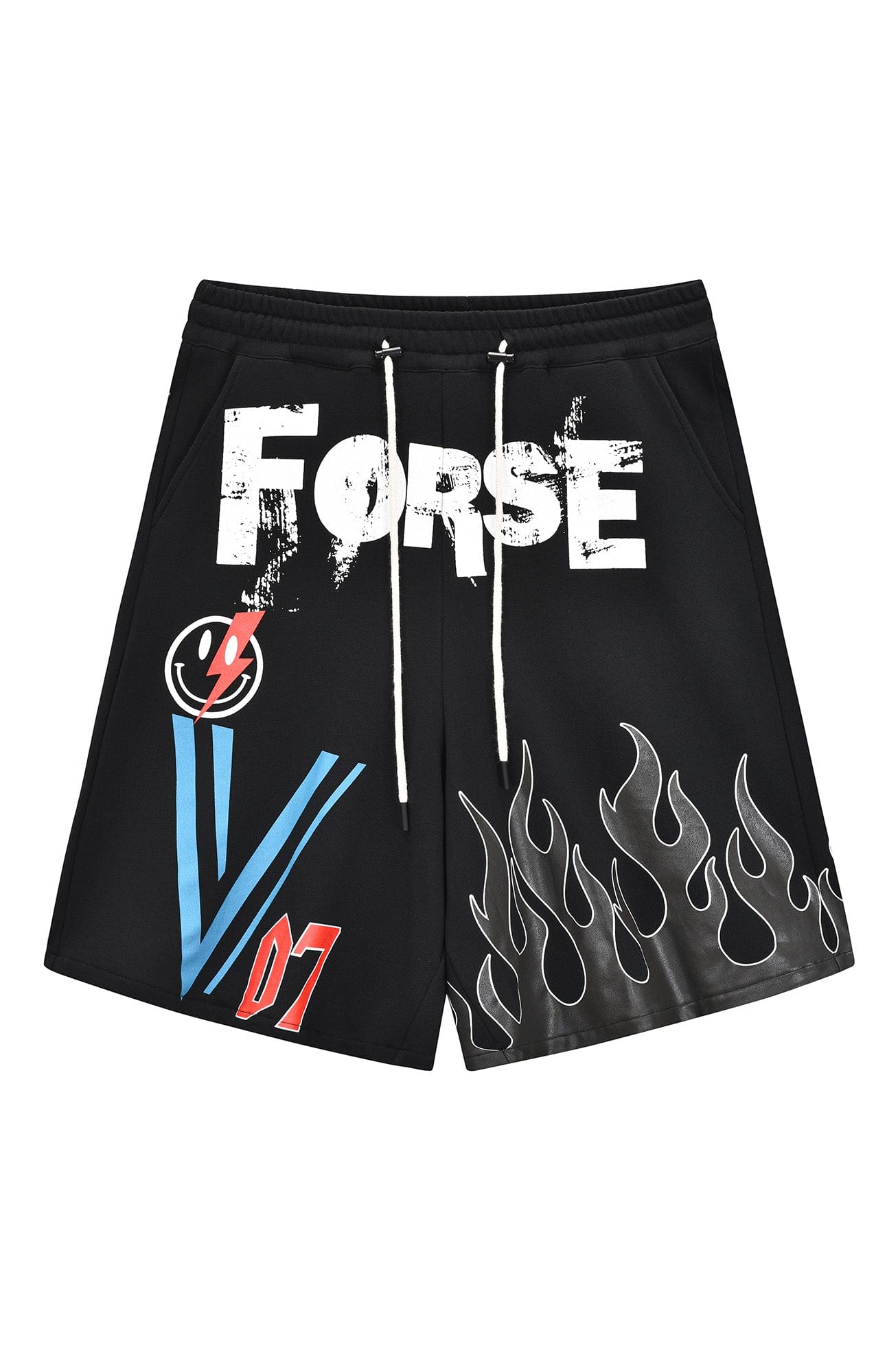 VENTUREK Graffiti Flame Graphic Drawstring Shorts, premium urban and streetwear designers apparel on PROJECTISR.com, VENTUREK