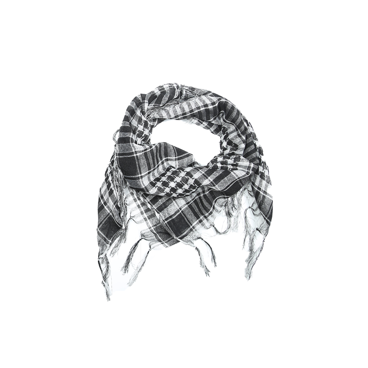 TRECLUB Plaid Frayed Balaclava Scarf, premium urban and streetwear designers apparel on PROJECTISR.com, TRECLUB