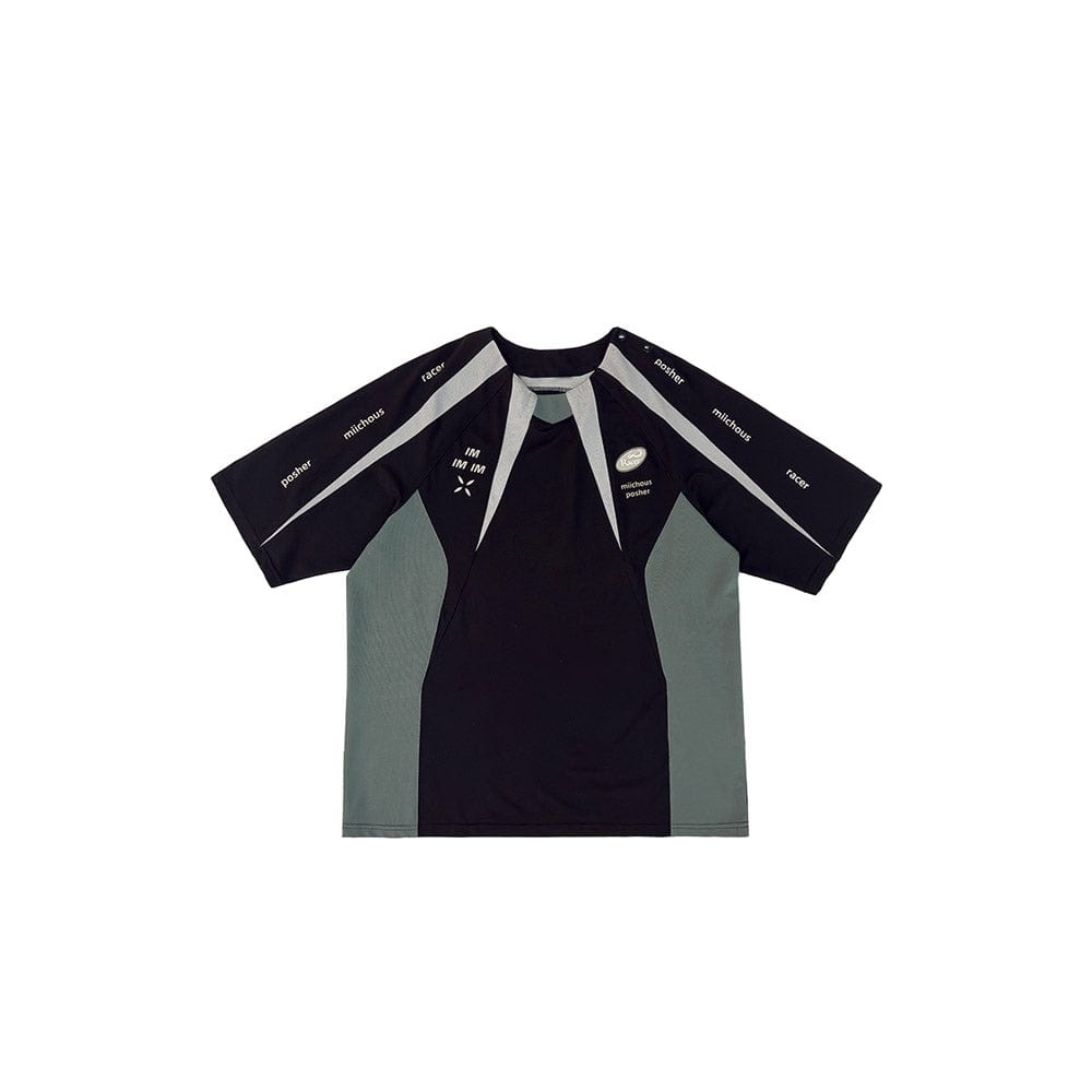 MIICHOUS Racing Contrast Spliced Quick-Dry Raglan T-Shirt, premium urban and streetwear designers apparel on PROJECTISR.com, Miichous