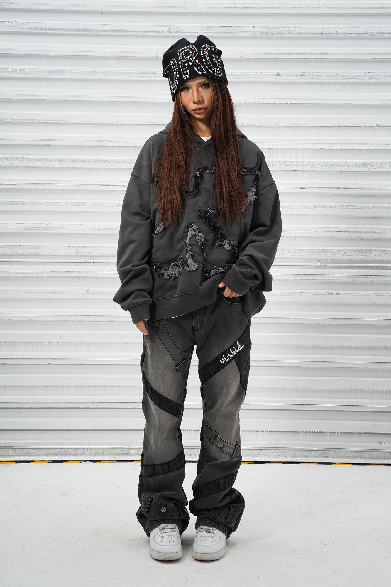VINKID Raw Edge Pigeon Patch Hoodie, premium urban and streetwear designers apparel on PROJECTISR.com, VINKID