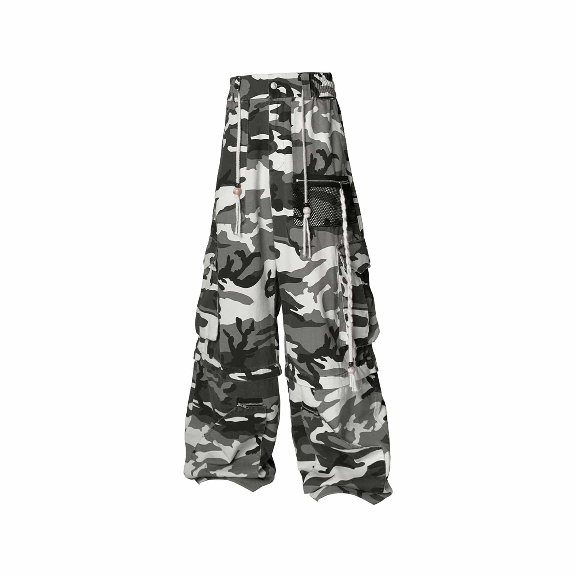 RELABEL Detachable Beaded Drawstring Cargo Camo, premium urban and streetwear designers apparel on PROJECTISR.com, RELABEL