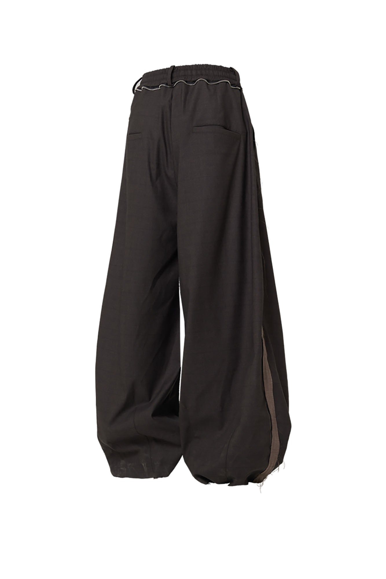 RELABEL Pleated Wide-Leg Drawstring Trousers Brown
