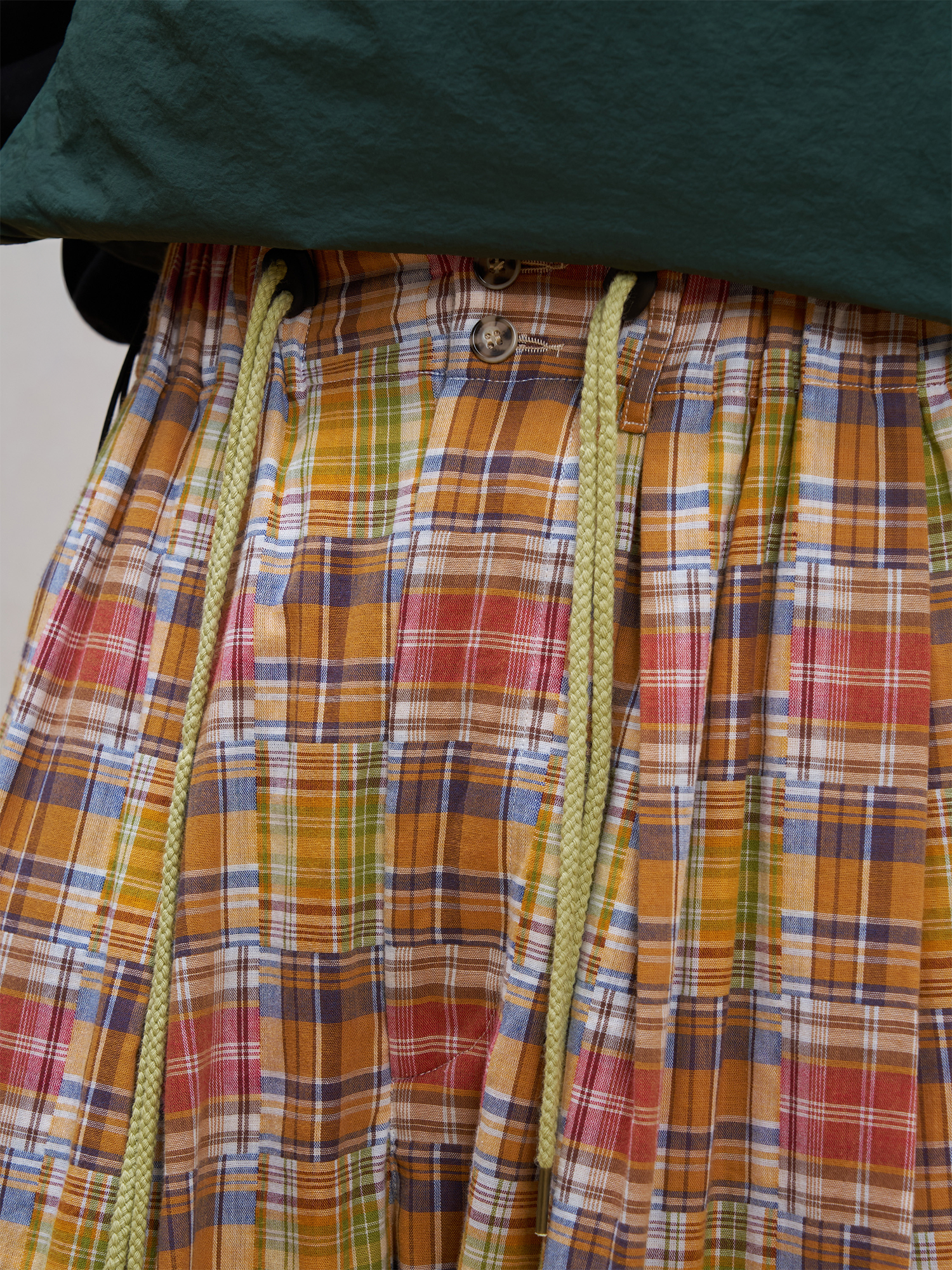 UNLIMITED MOTE Patchwork Plaid Balloon Pants