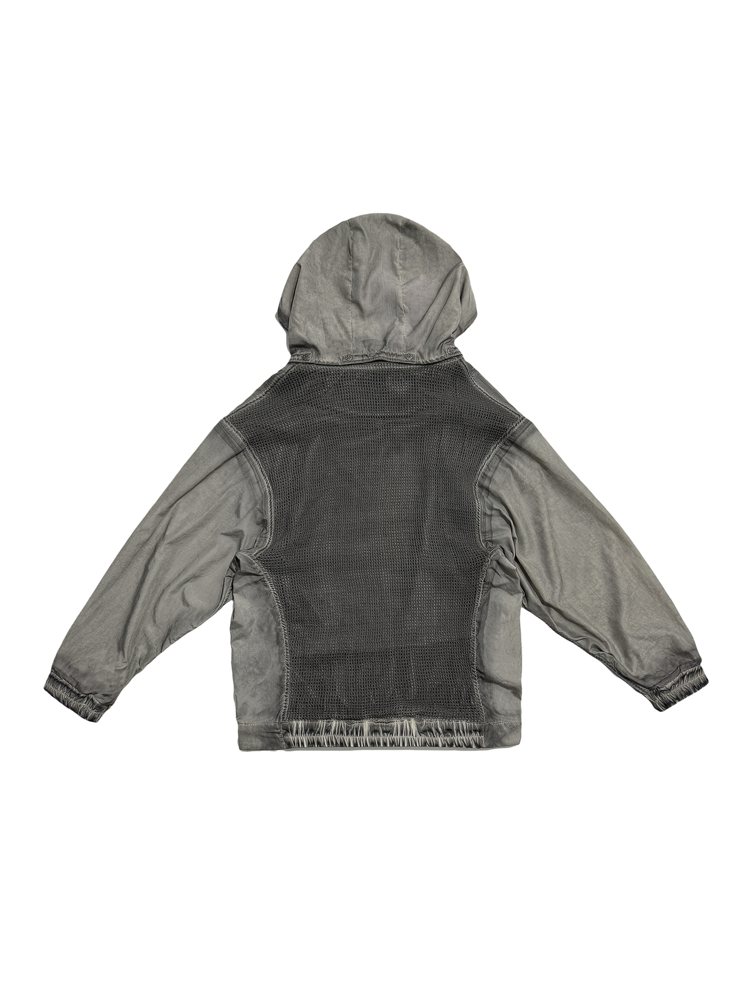 STEAM Distressed Zip-Up Detachable Hooded Jacket