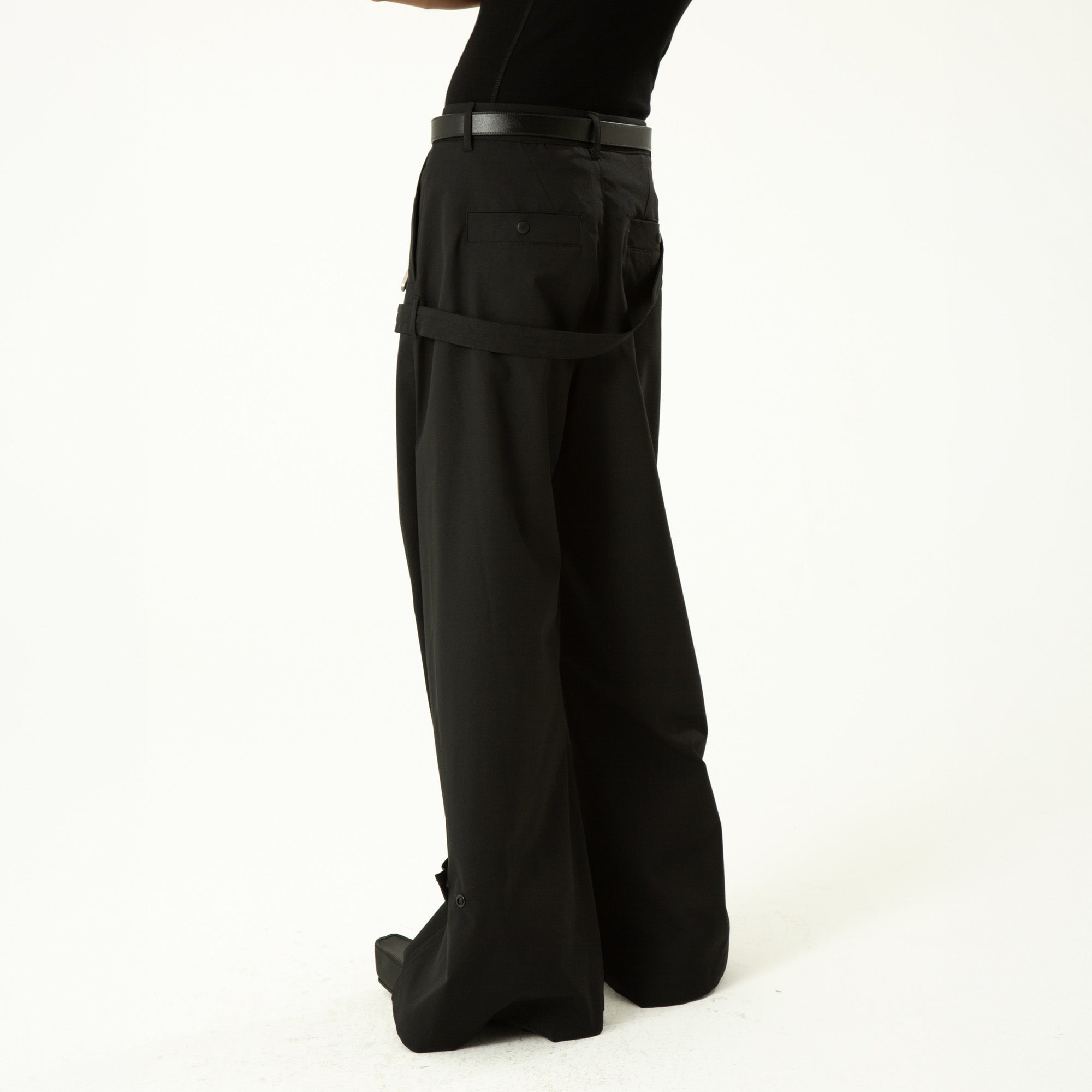 CLP Draped Wide-Leg Belted Pants, premium urban and streetwear designers apparel on PROJECTISR.com, CLP