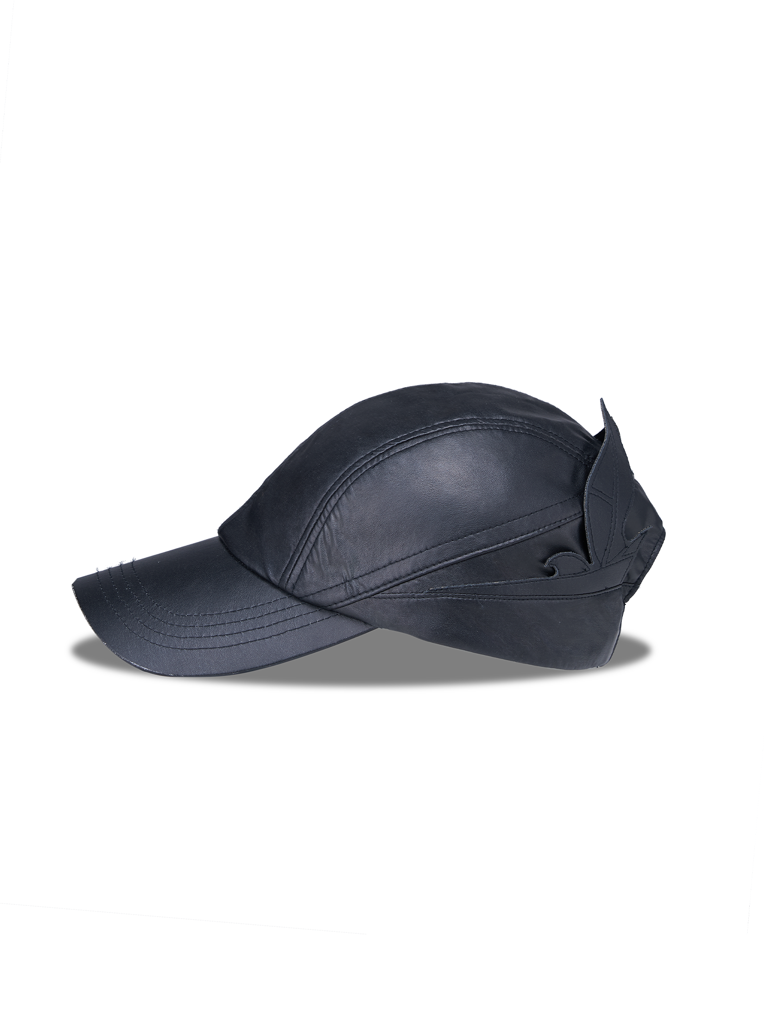 SANB Faux Leather Horned Baseball Cap