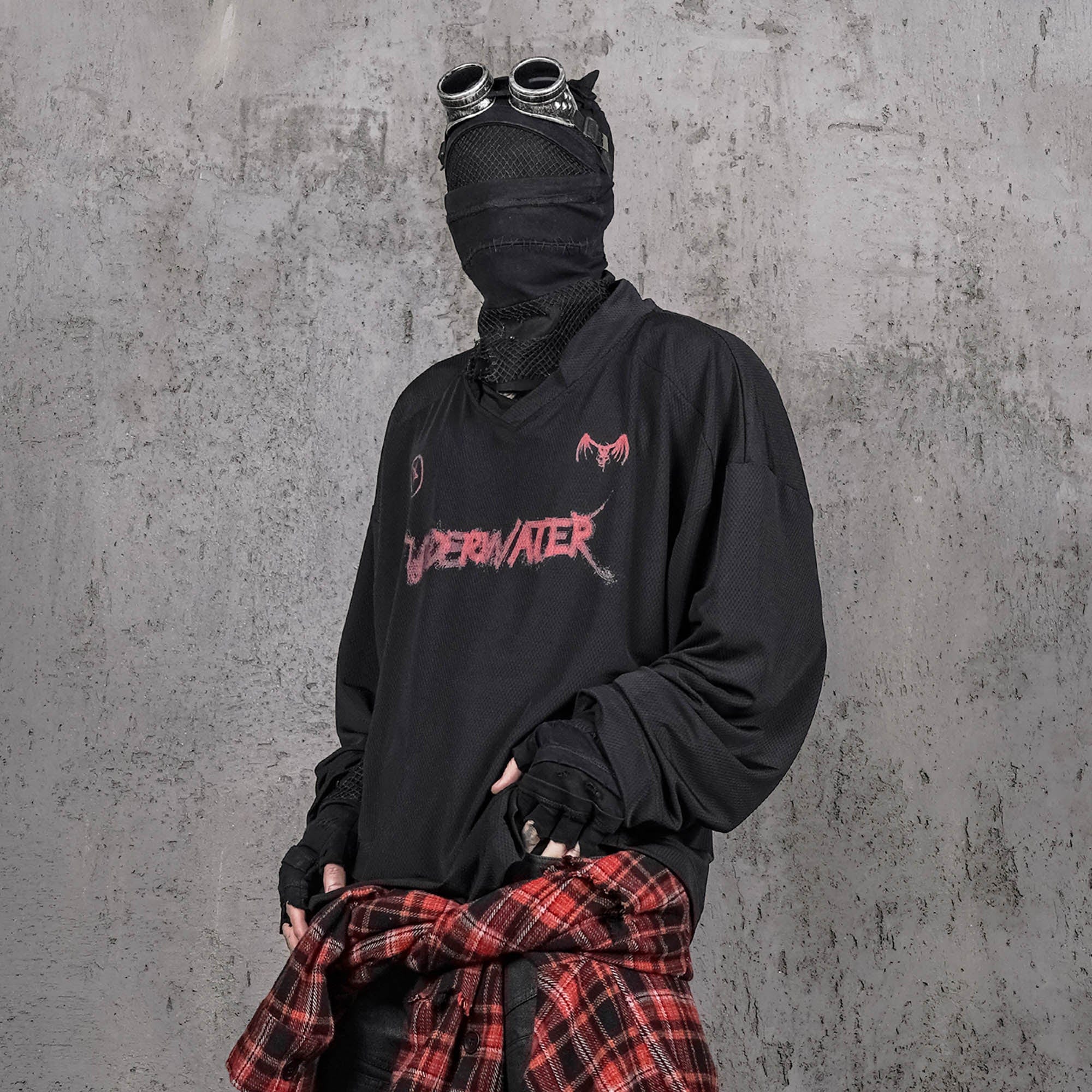 UNDERWATER Demon Squad Mesh Long-Sleeve Jersey, premium urban and streetwear designers apparel on PROJECTISR.com, UNDERWATER