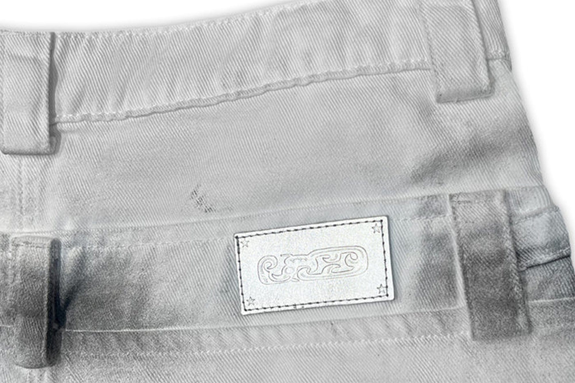 TECNINEGROUP Washed Detachable Reflective Firefighter Cargo Pants White