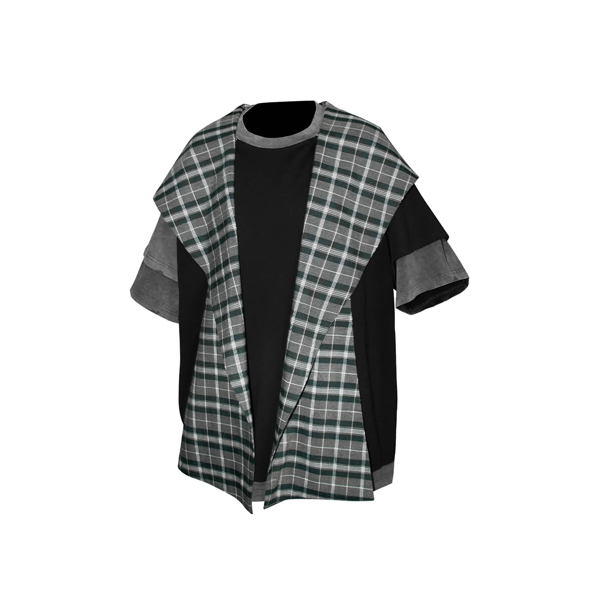 RELABEL Contrast Layered Detachable Hood T-Shirt
