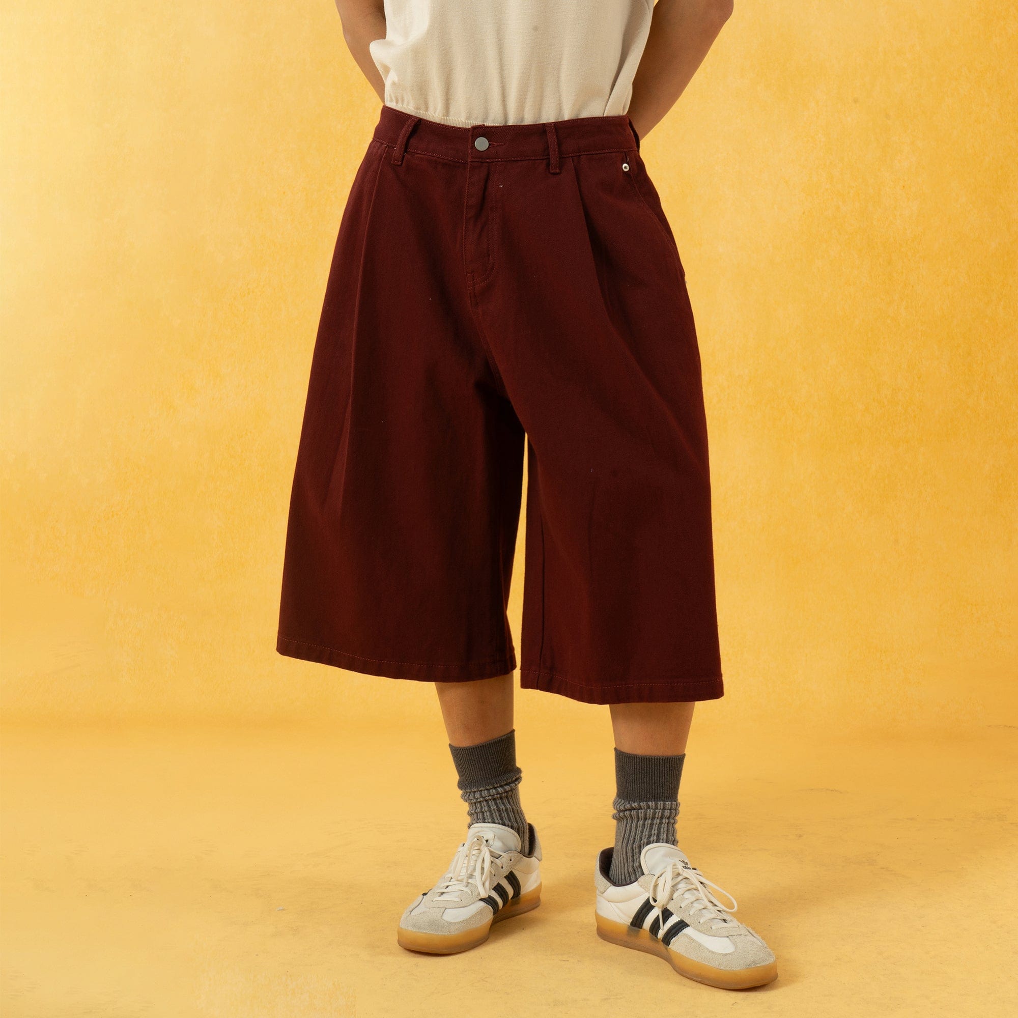 CLP Classic Rivet Pleated Oversized Shorts, premium urban and streetwear designers apparel on PROJECTISR.com, CLP