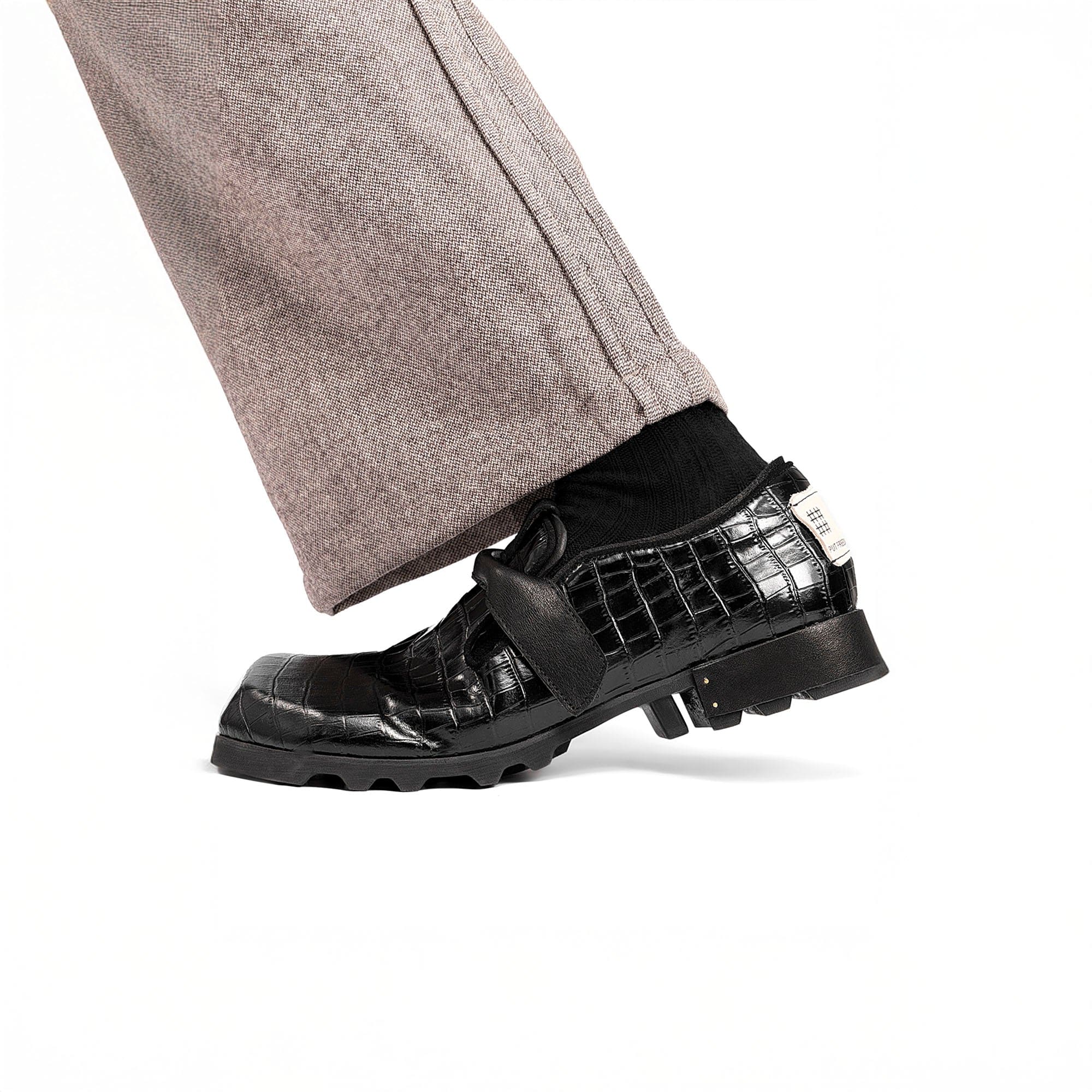 REWRITE Croc-Embossed Strap Loafers, premium urban and streetwear designers apparel on PROJECTISR.com, REWRITE