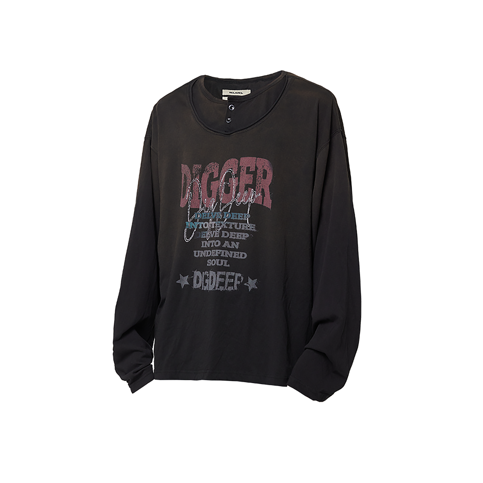 RELABEL Distressed Graphic Long-Sleeve Tee