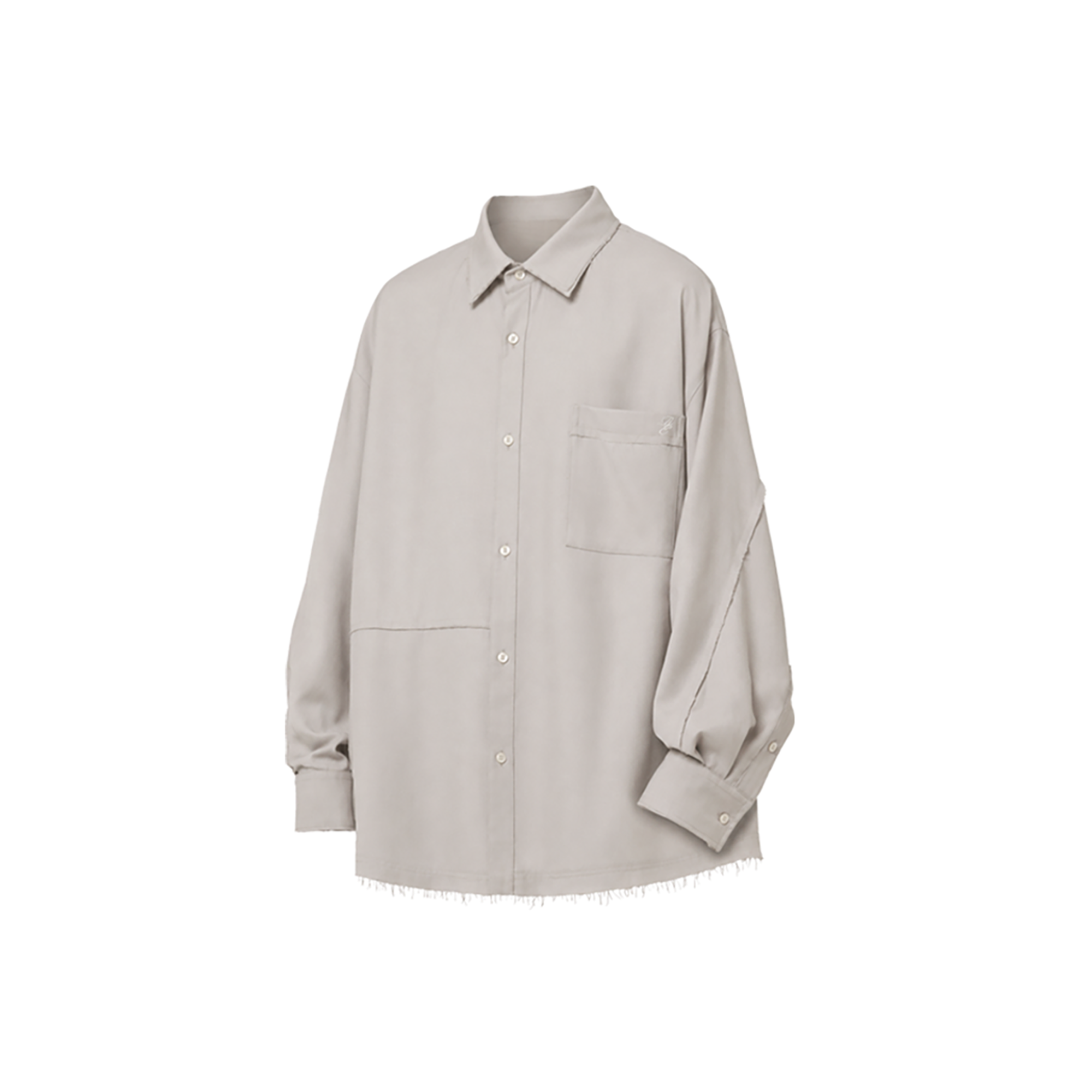 RELABEL Linen Blend Frayed Hem Shirt