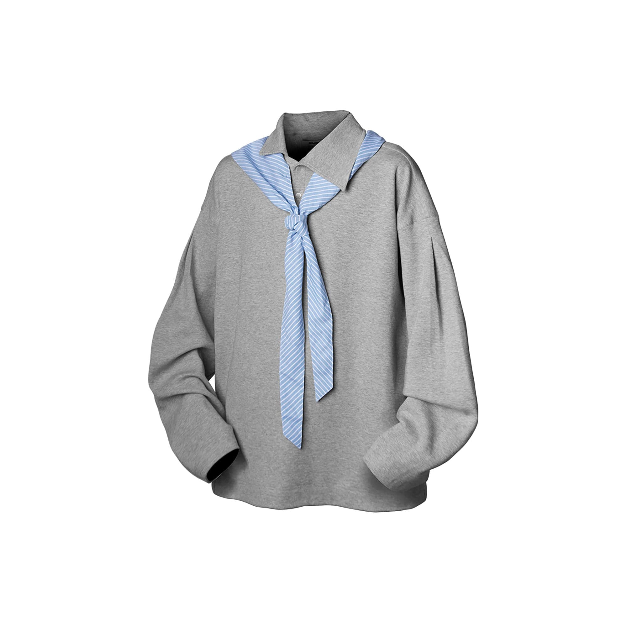 RELABEL Striped Sailor Collar Tie Sweatshirt, premium urban and streetwear designers apparel on PROJECTISR.com, RELABEL