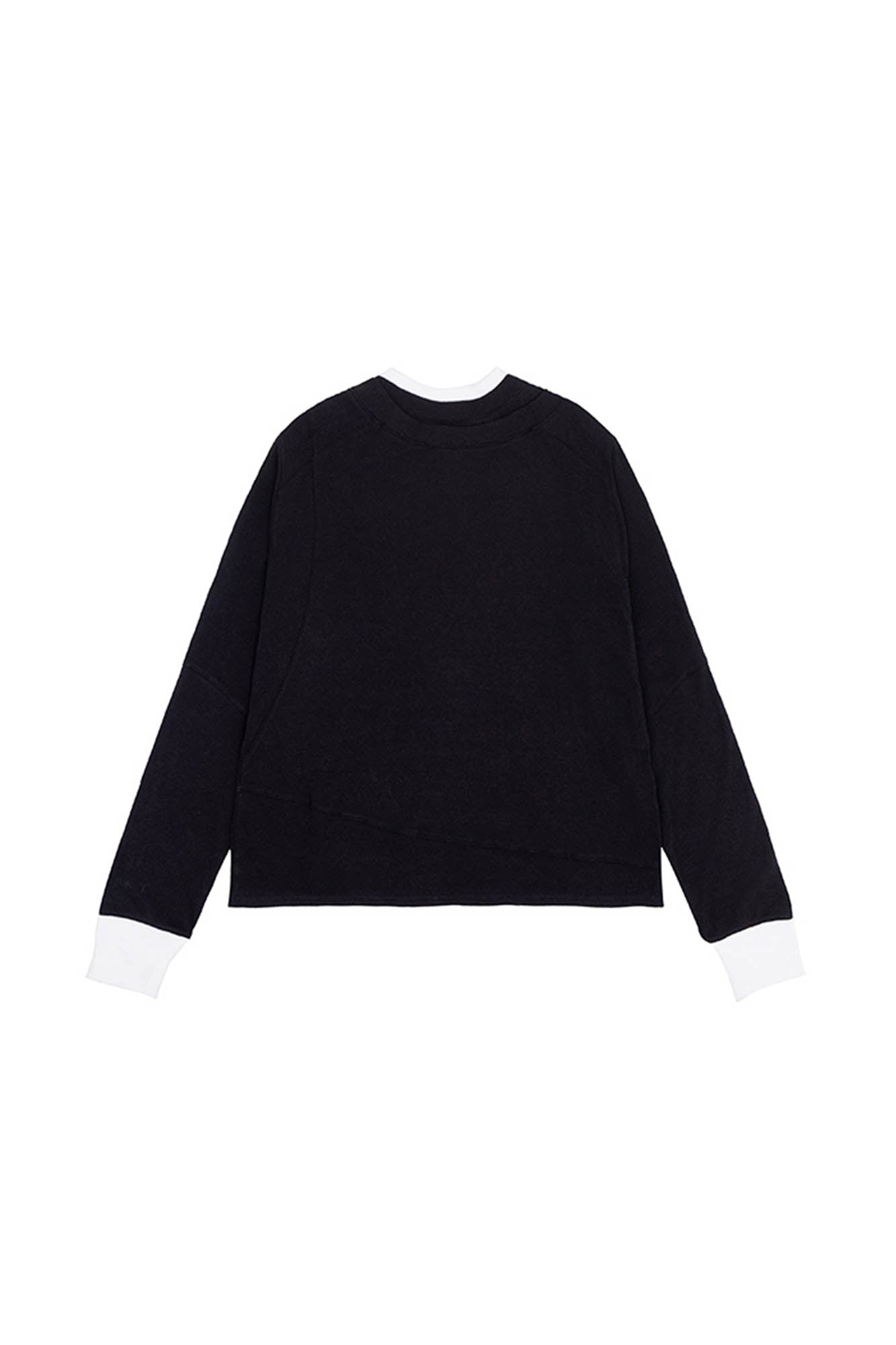 IN EXISTENCE Layered Asymmetrical Neck Embroidered Long-Sleeve Tee, premium urban and streetwear designers apparel on PROJECTISR.com, IN EXISTENCE