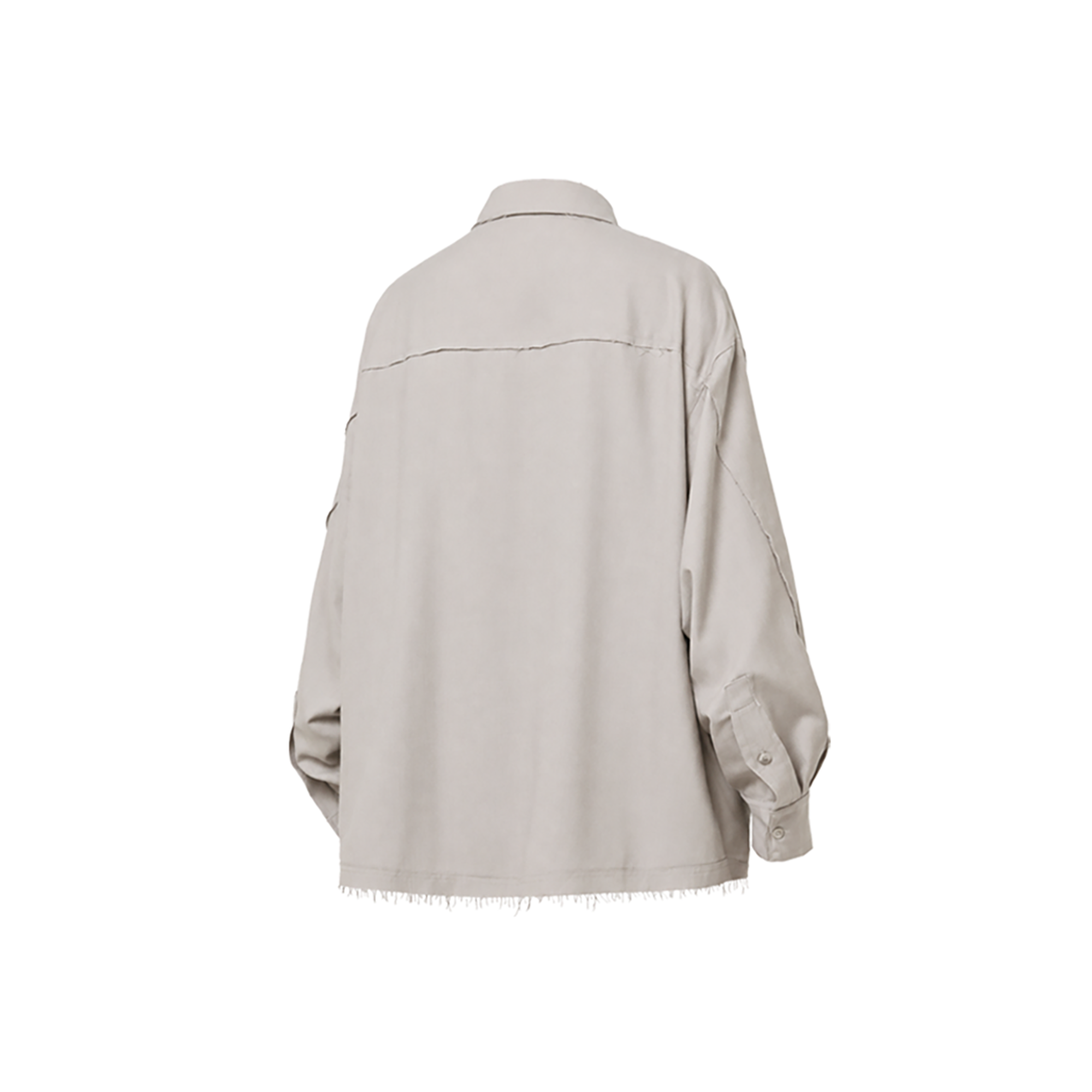 RELABEL Linen Blend Frayed Hem Shirt