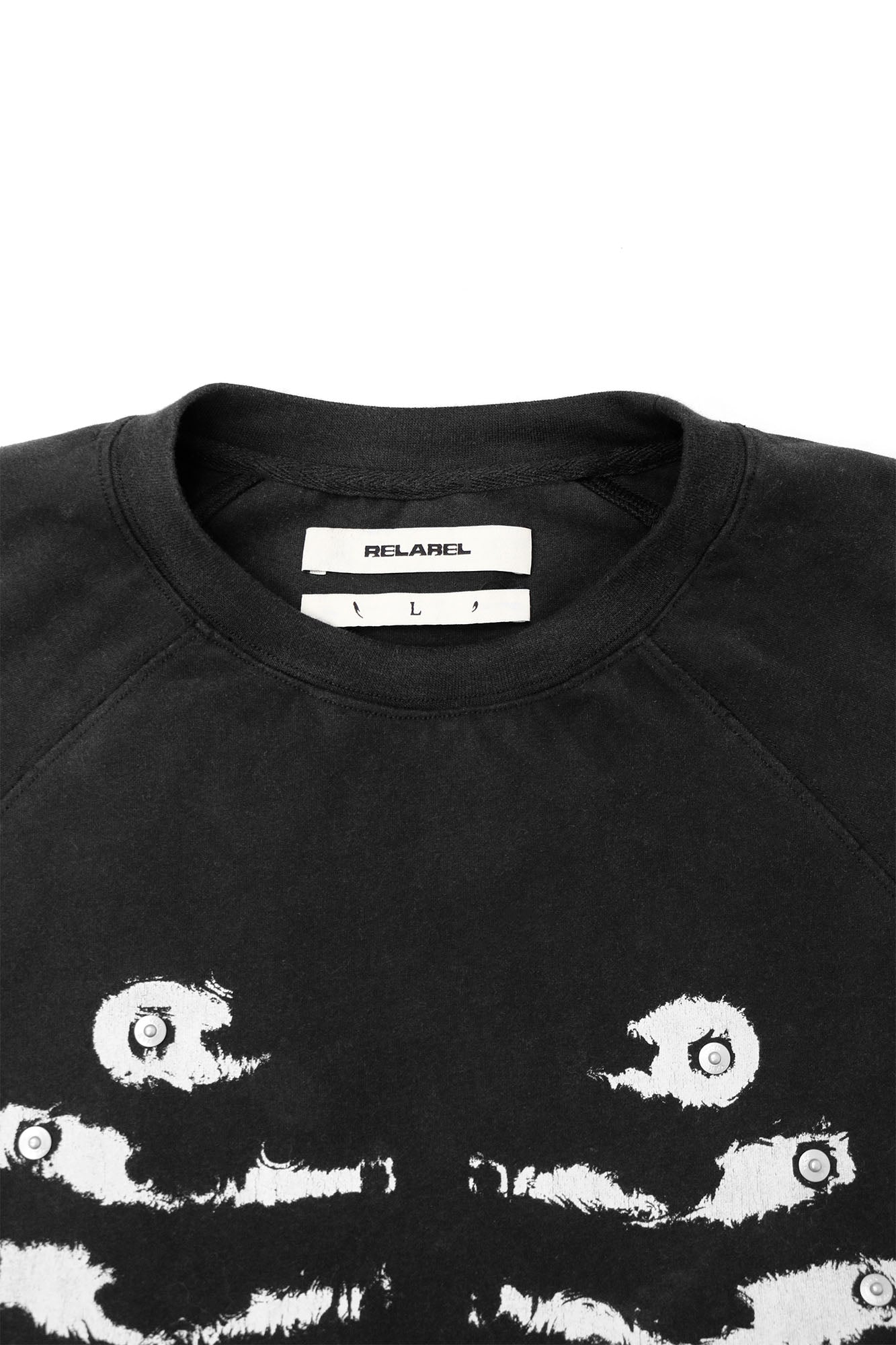 RELABEL Skeleton Graphic Rivet Long-Sleeve Tee, premium urban and streetwear designers apparel on PROJECTISR.com, RELABEL