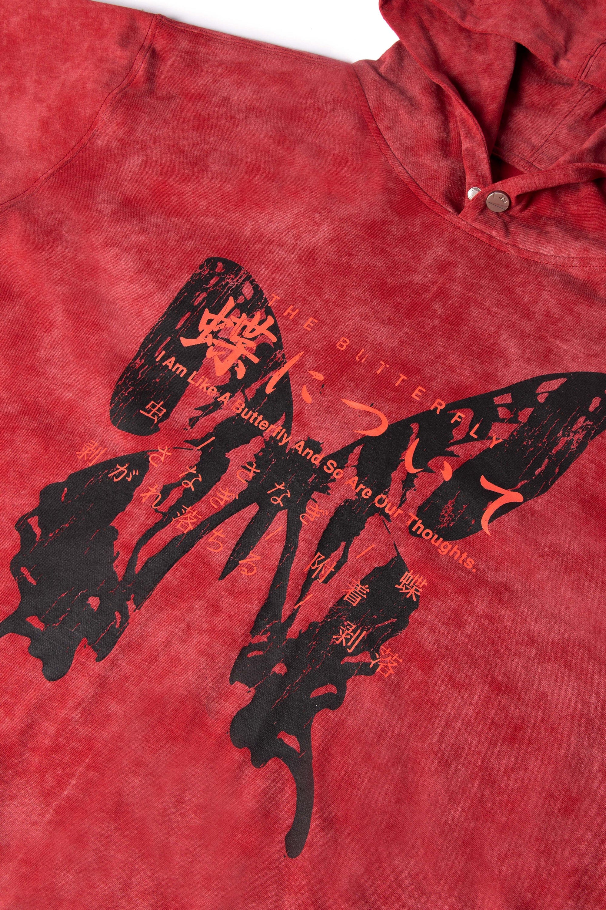RELABEL Butterfly Buttoned Faded Hoodie, premium urban and streetwear designers apparel on PROJECTISR.com, RELABEL