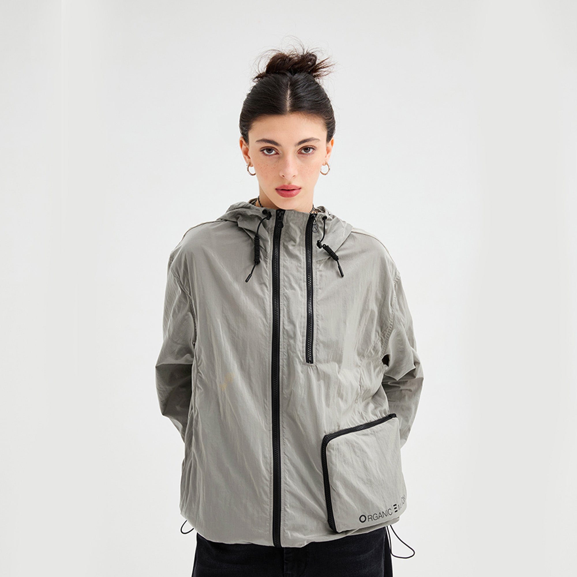 ORGANIC EMOTION Packable Utility UV Protection Hooded Windbreaker, premium urban and streetwear designers apparel on PROJECTISR.com, ORGANIC EMOTION