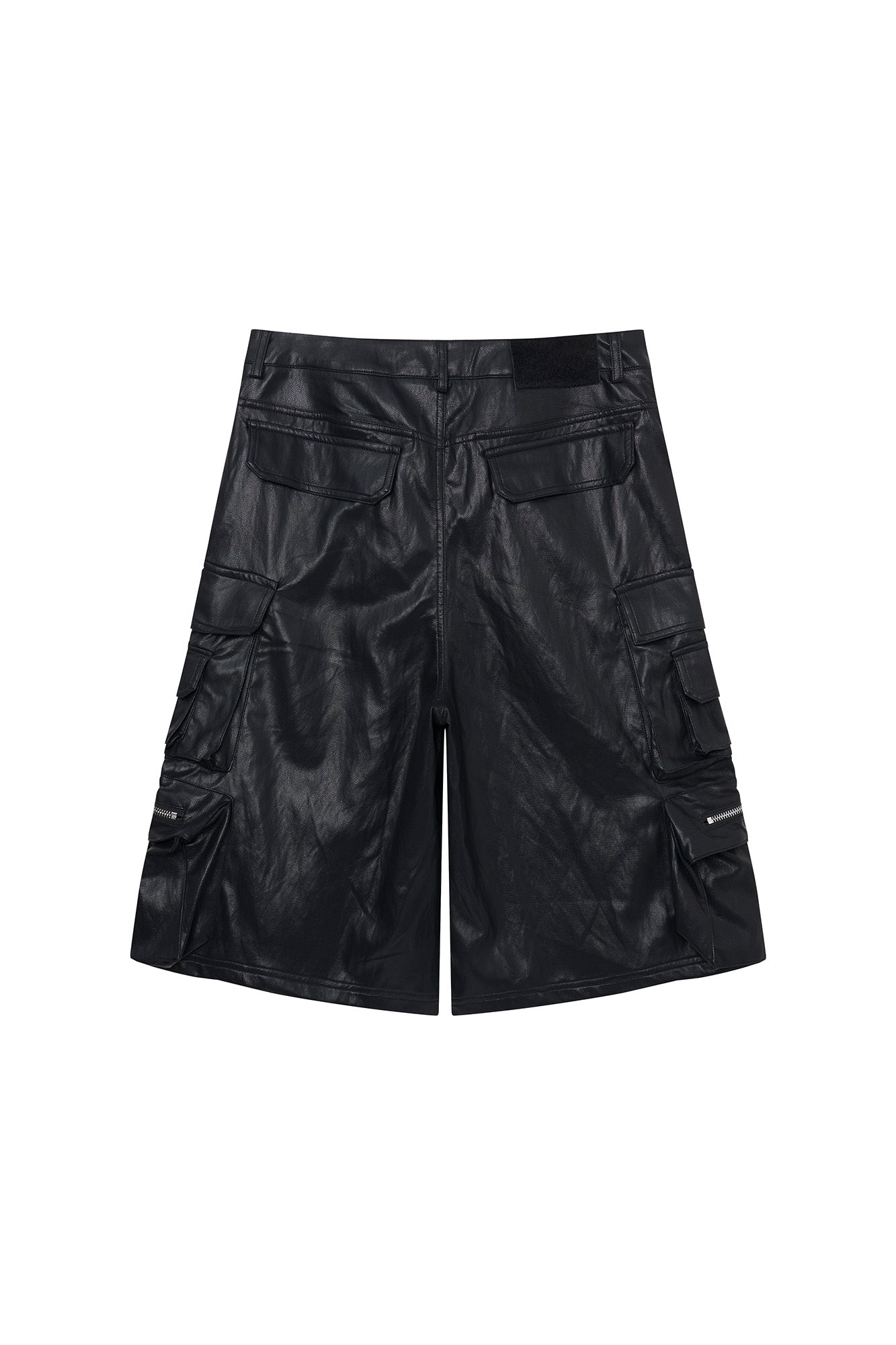 CLP Punk Faux Leather Multi-Pocket Cargo Shorts, premium urban and streetwear designers apparel on PROJECTISR.com, CLP