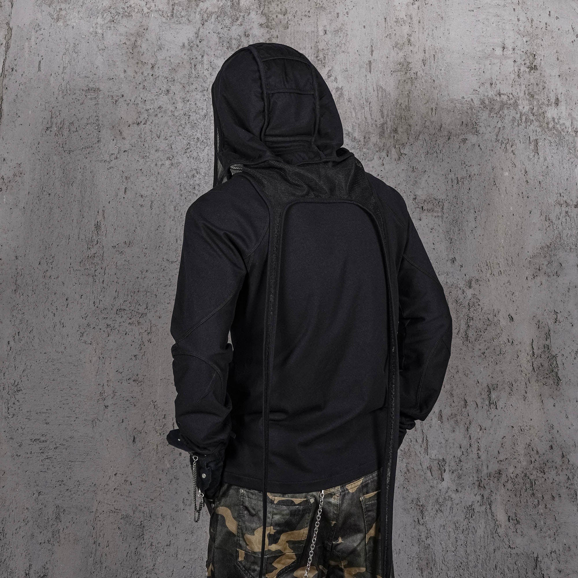 UNDERWATER Mesh-Spliced Long Strap Durag, premium urban and streetwear designers apparel on PROJECTISR.com, UNDERWATER