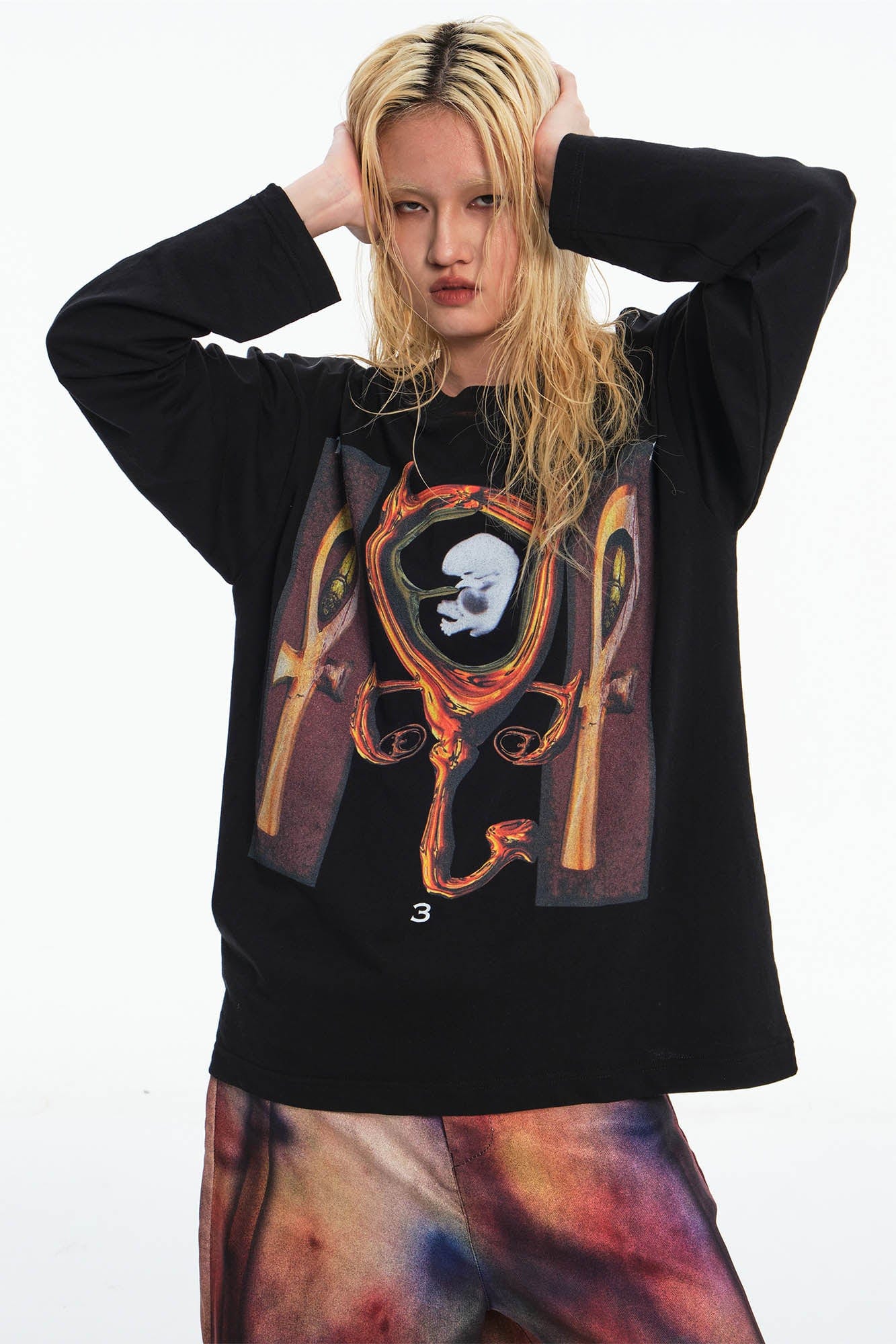 EMBRYO Cave Cross Graphics Long-Sleeve Tee, premium urban and streetwear designers apparel on PROJECTISR.com, EMBRYO