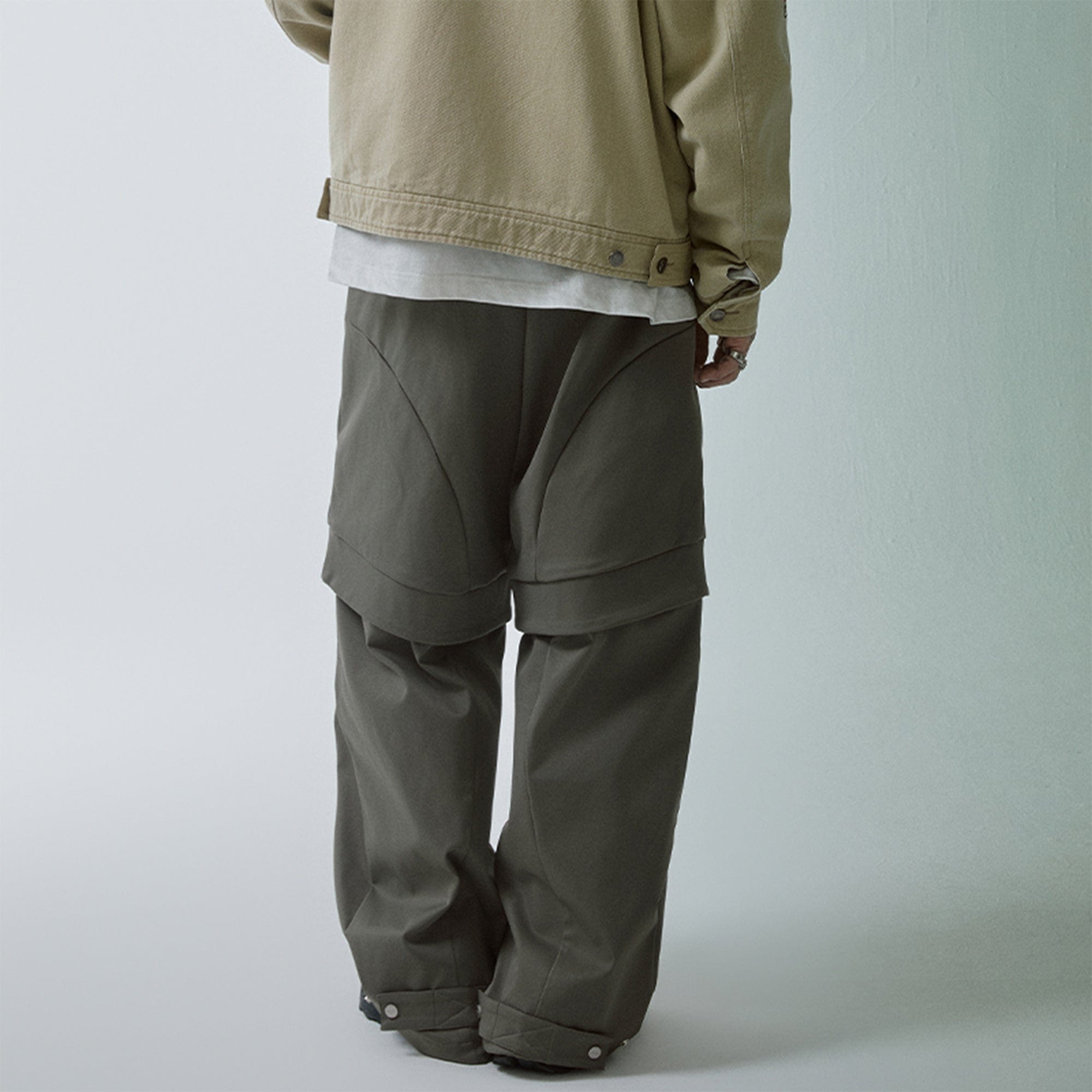 F2CE Modern Deconstructed Double-Knee Rivet Pants, premium urban and streetwear designers apparel on PROJECTISR.com, F2CE