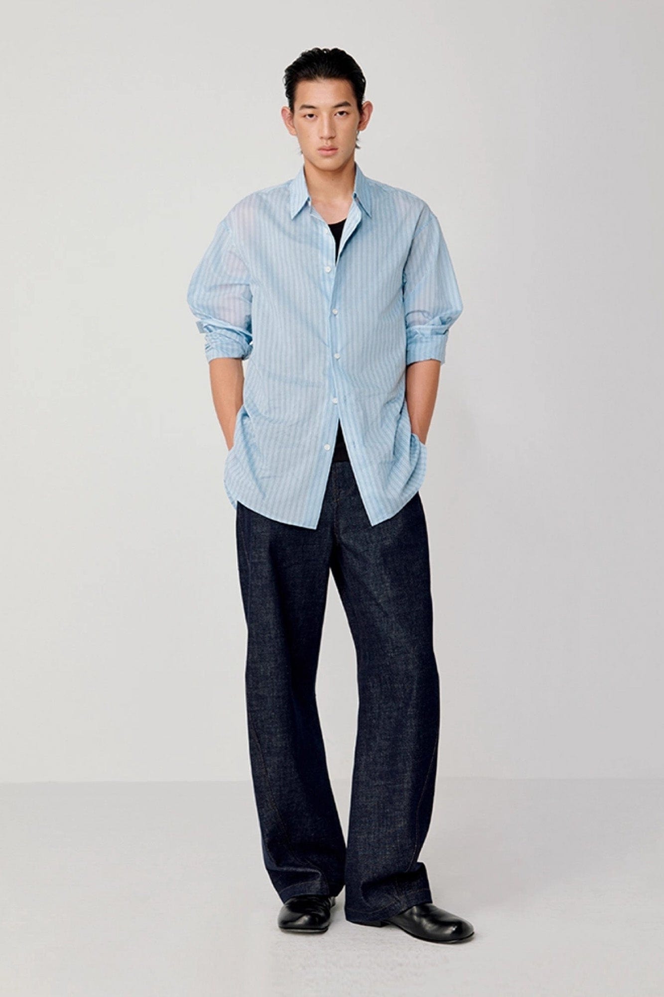 OPICLOTH Classic Striped Long Shirt, premium urban and streetwear designers apparel on PROJECTISR.com, OPICLOTH