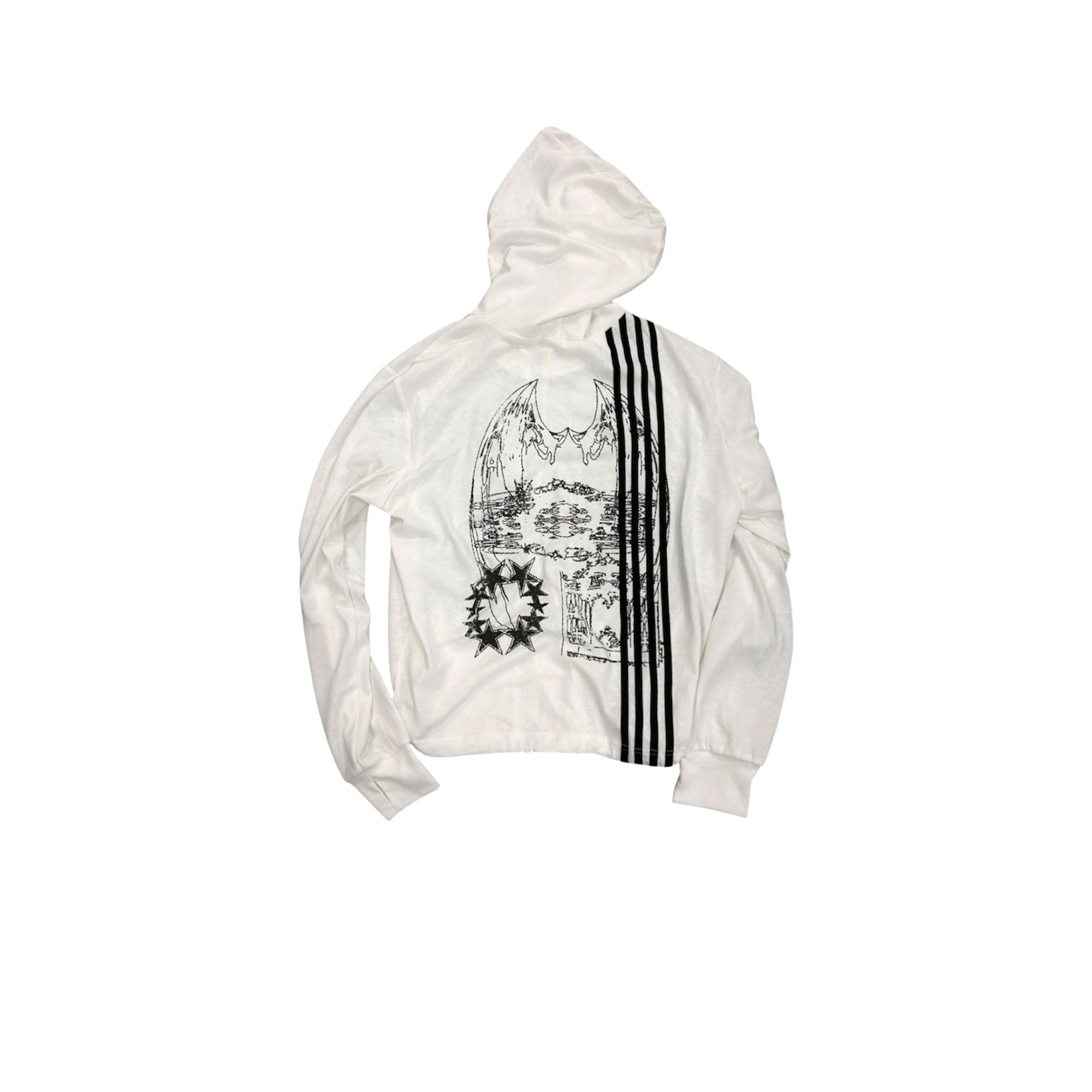 SAXGENWON Dreamcore Thorn Full-Print Zip-Up Hoodie
