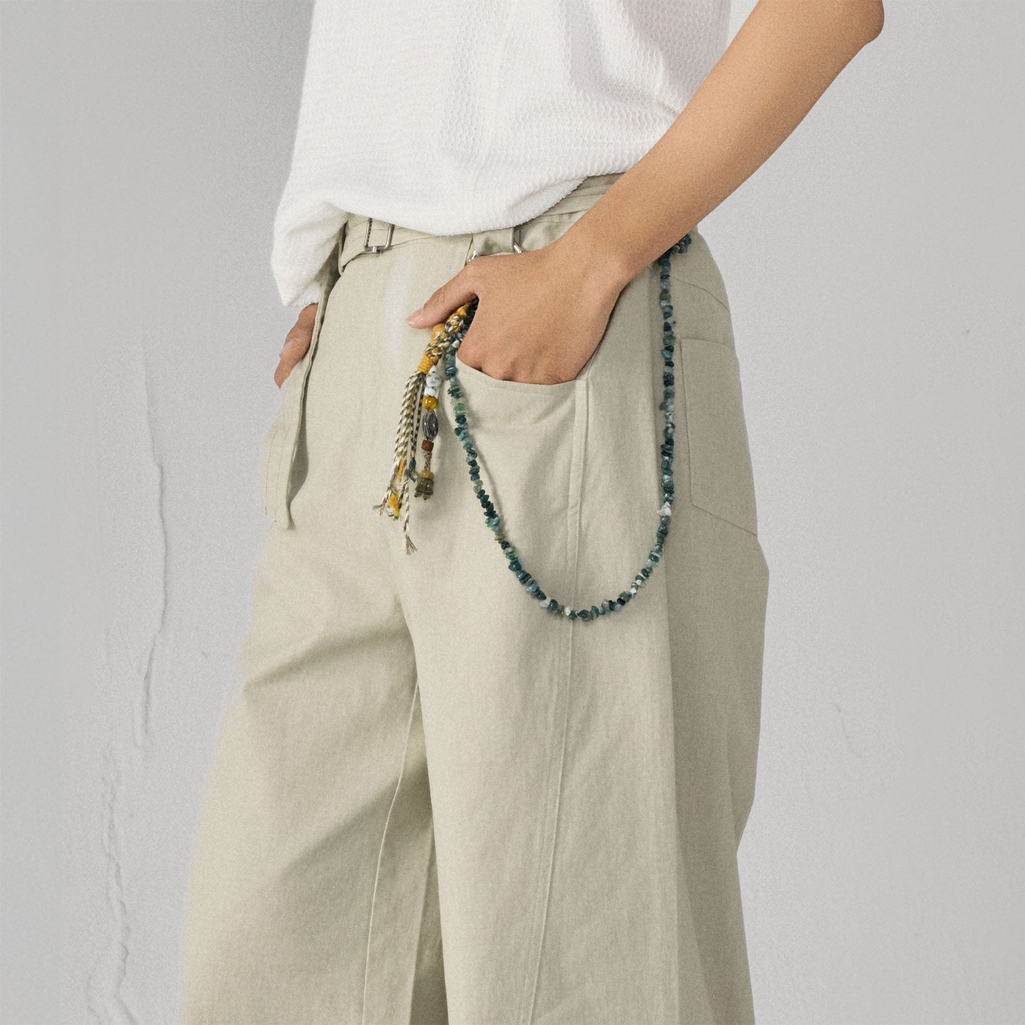 GONGHE REPUB Beaded Braided Cord Pant Chain